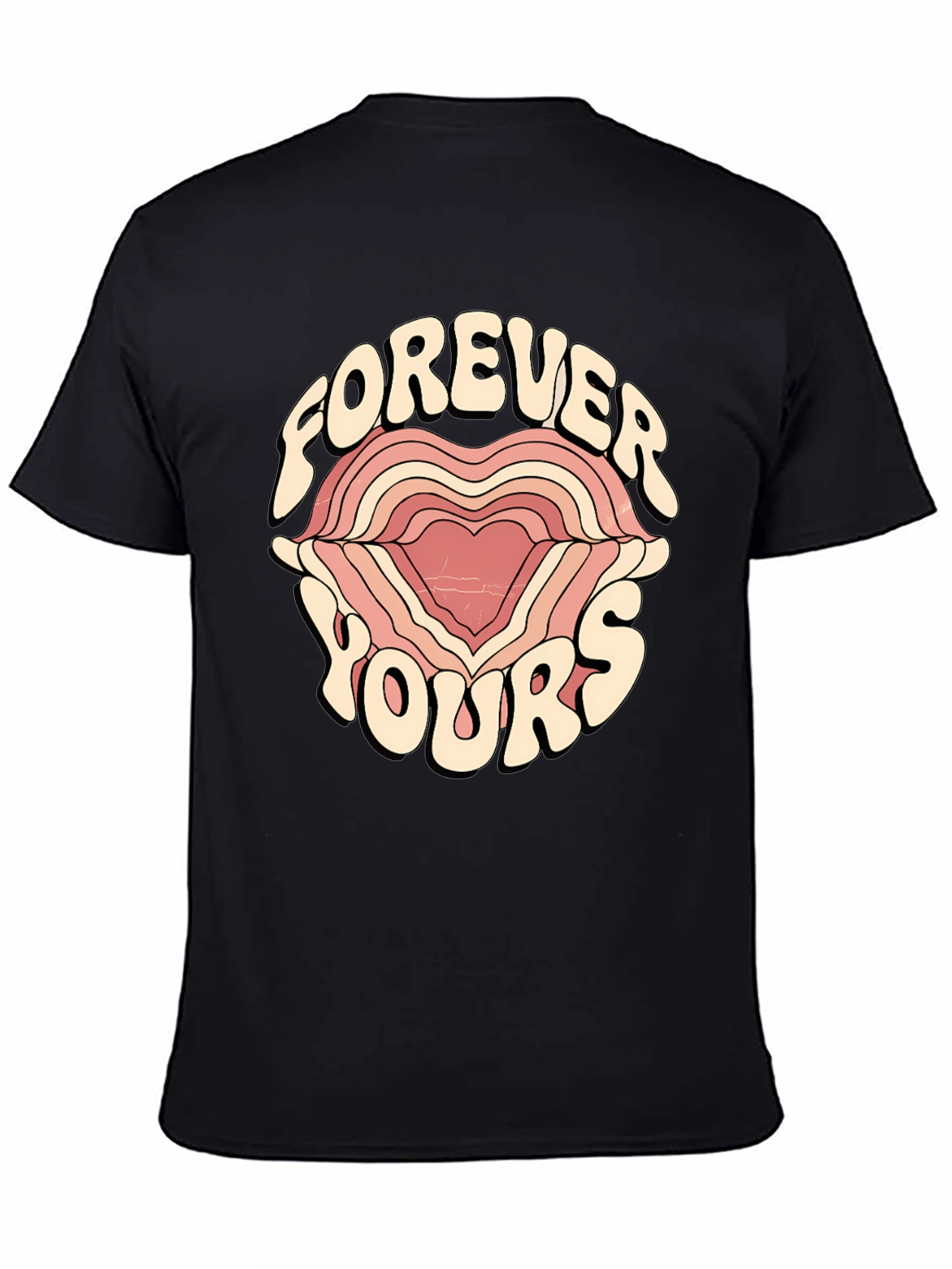 Forever Yours Graphic Tee - Retro Heart Design