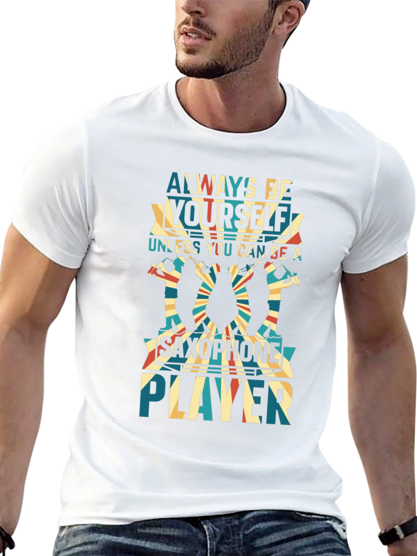 Always Be Yourself Saxophone Player Black T-Shirt