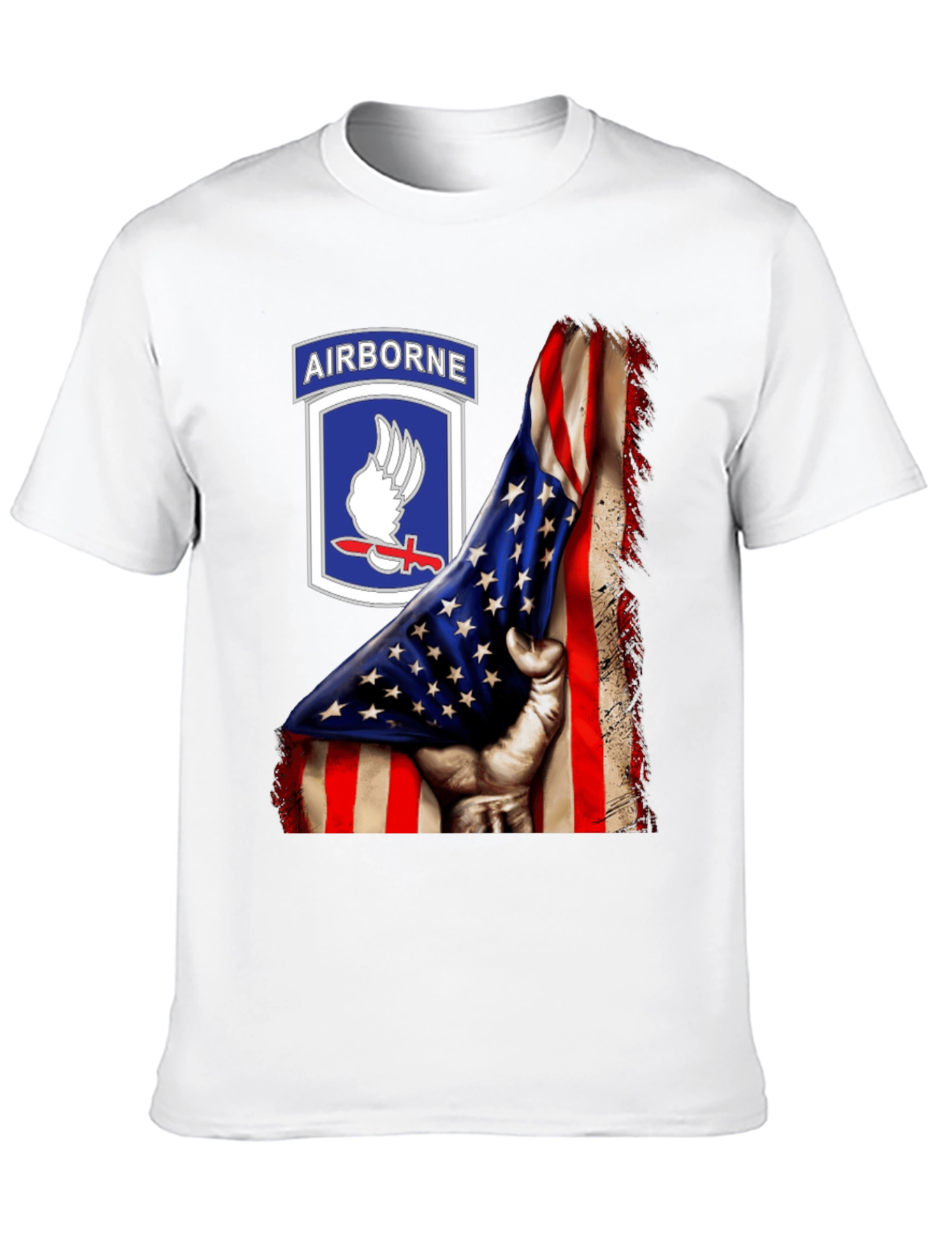 Airborne American Flag Graphic T-Shirt
