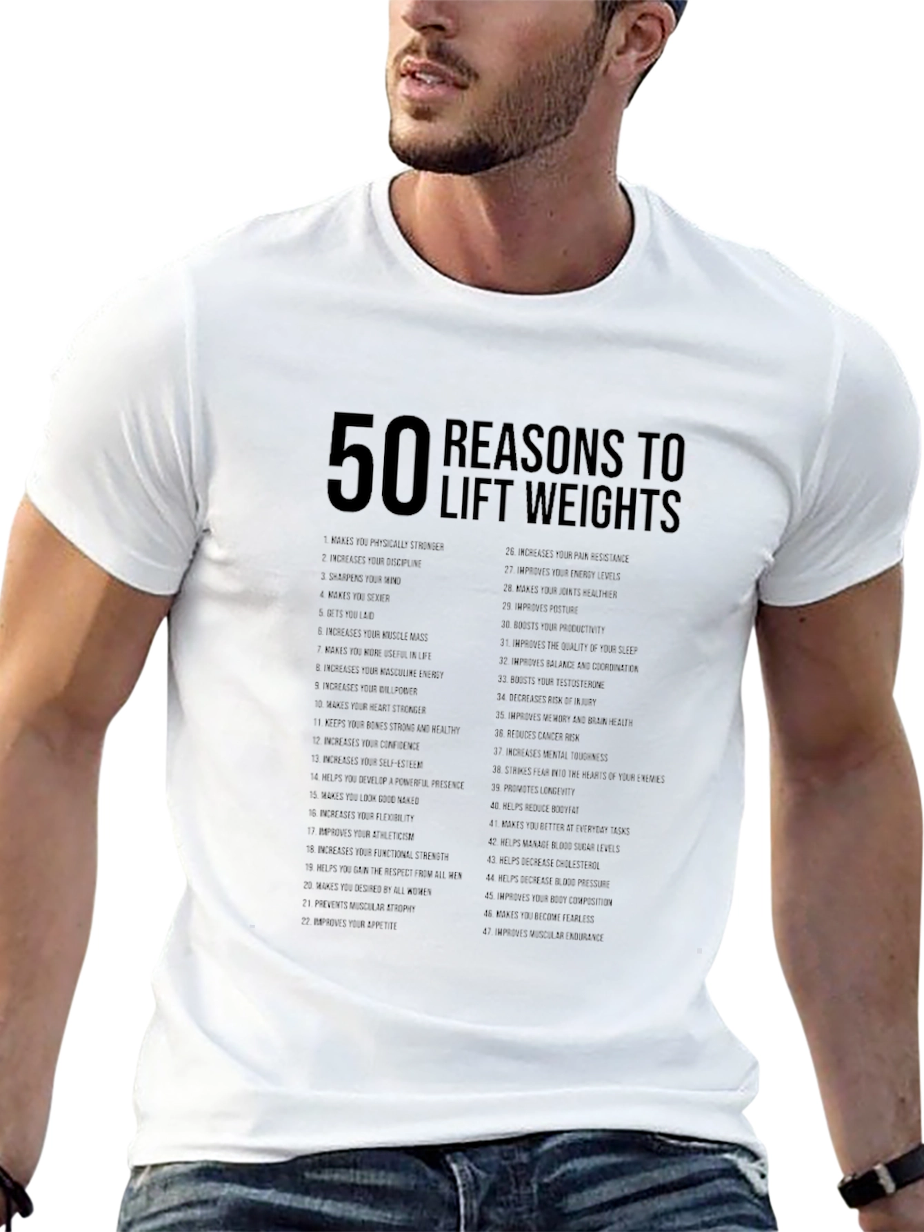 50 Reasons to Lift Weights Graphic T-Shirt