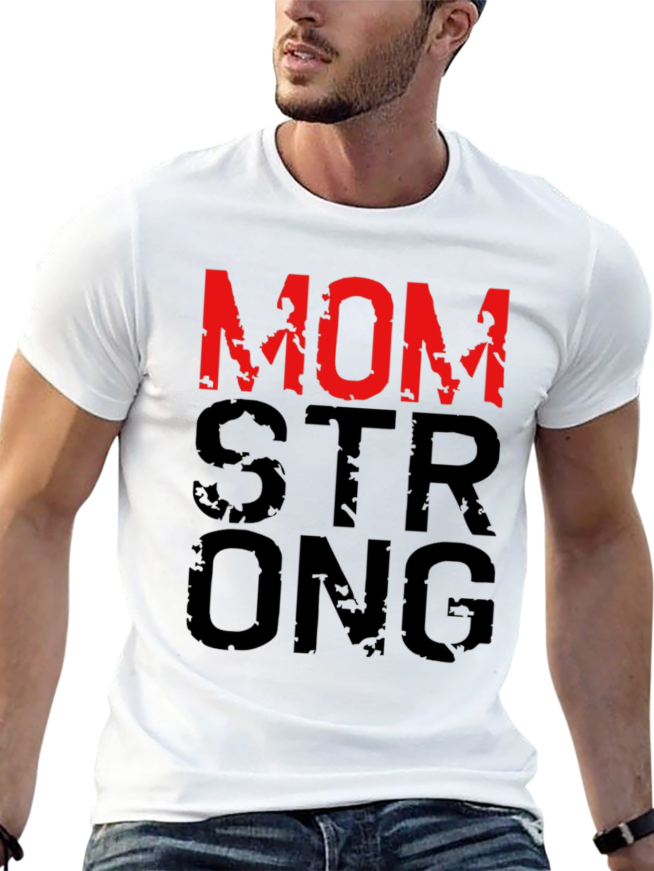 Mom Strong Graphic T-Shirt - Black