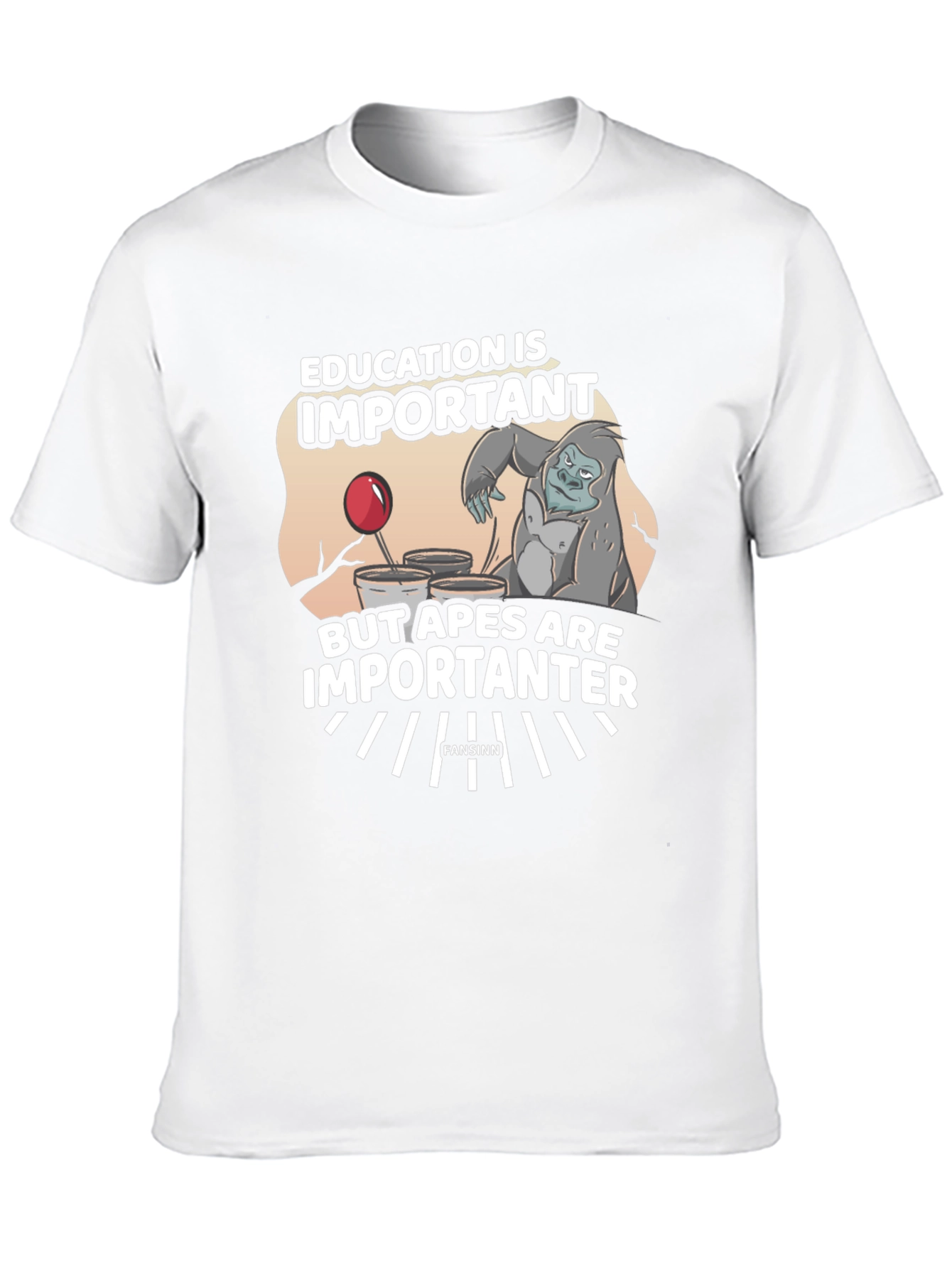 Education vs Apes Graphic T-Shirt