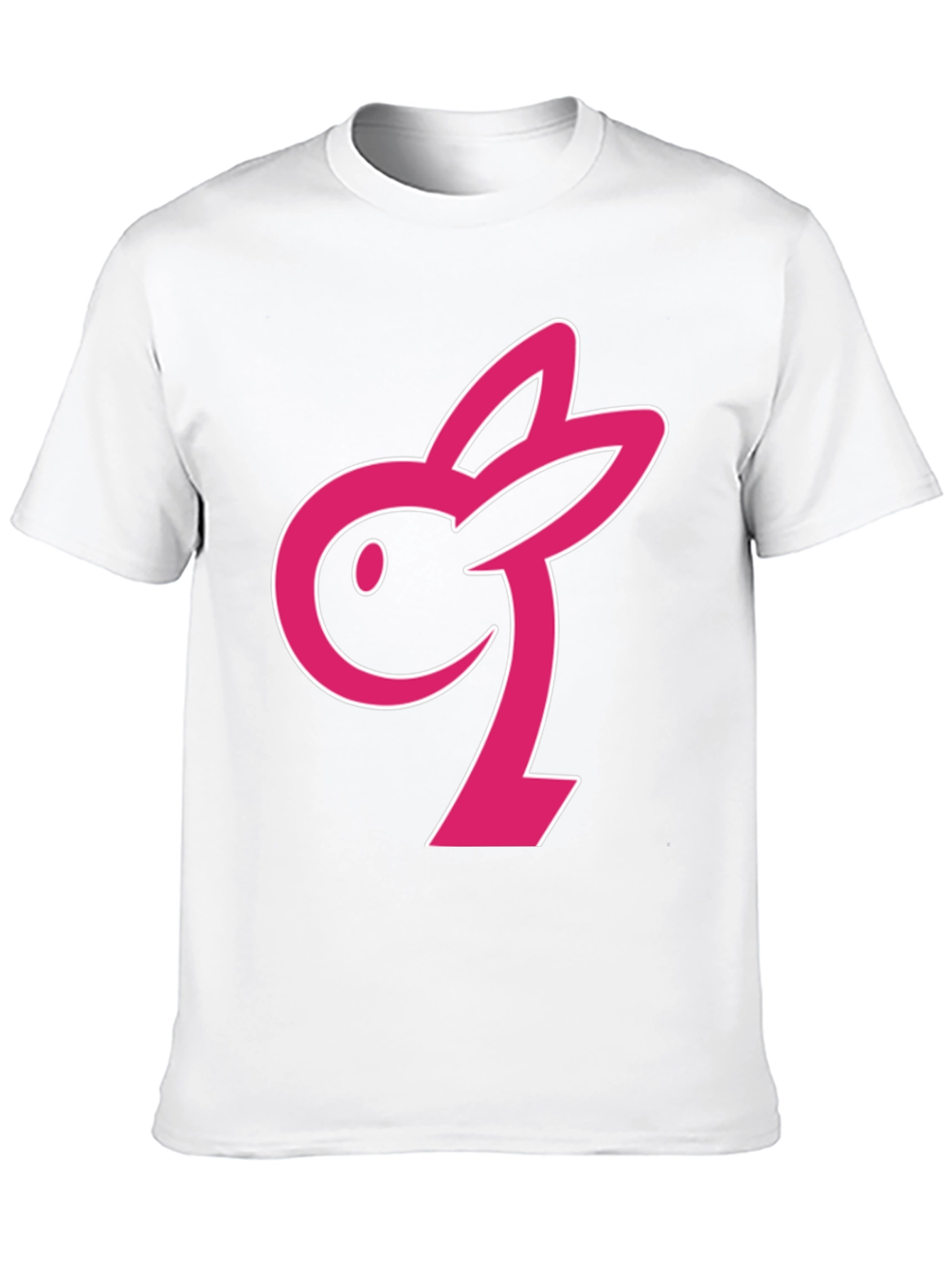 Black T-Shirt with Pink Bunny Graphic