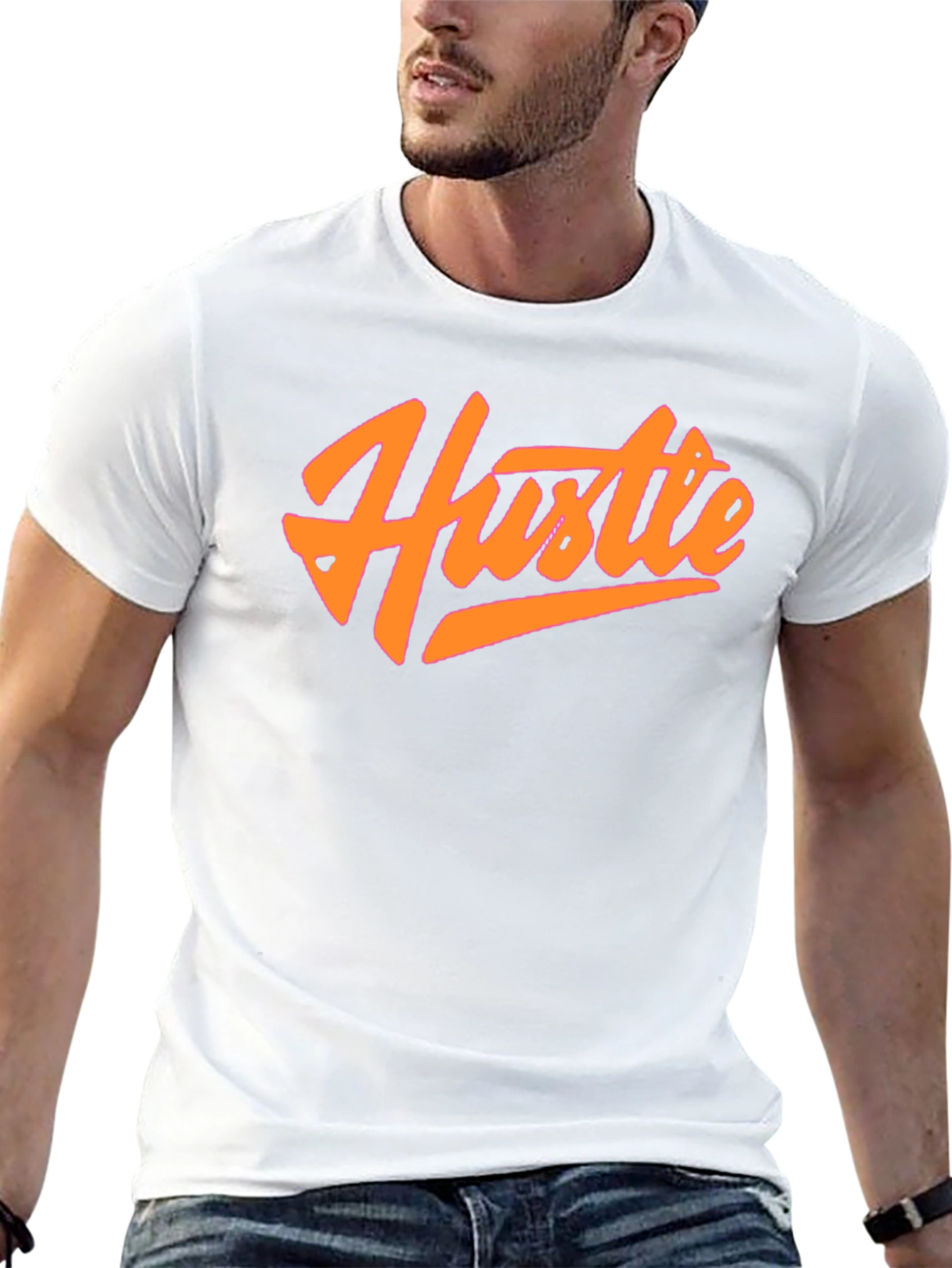 Hustle Graphic Tee - Black Casual T-Shirt