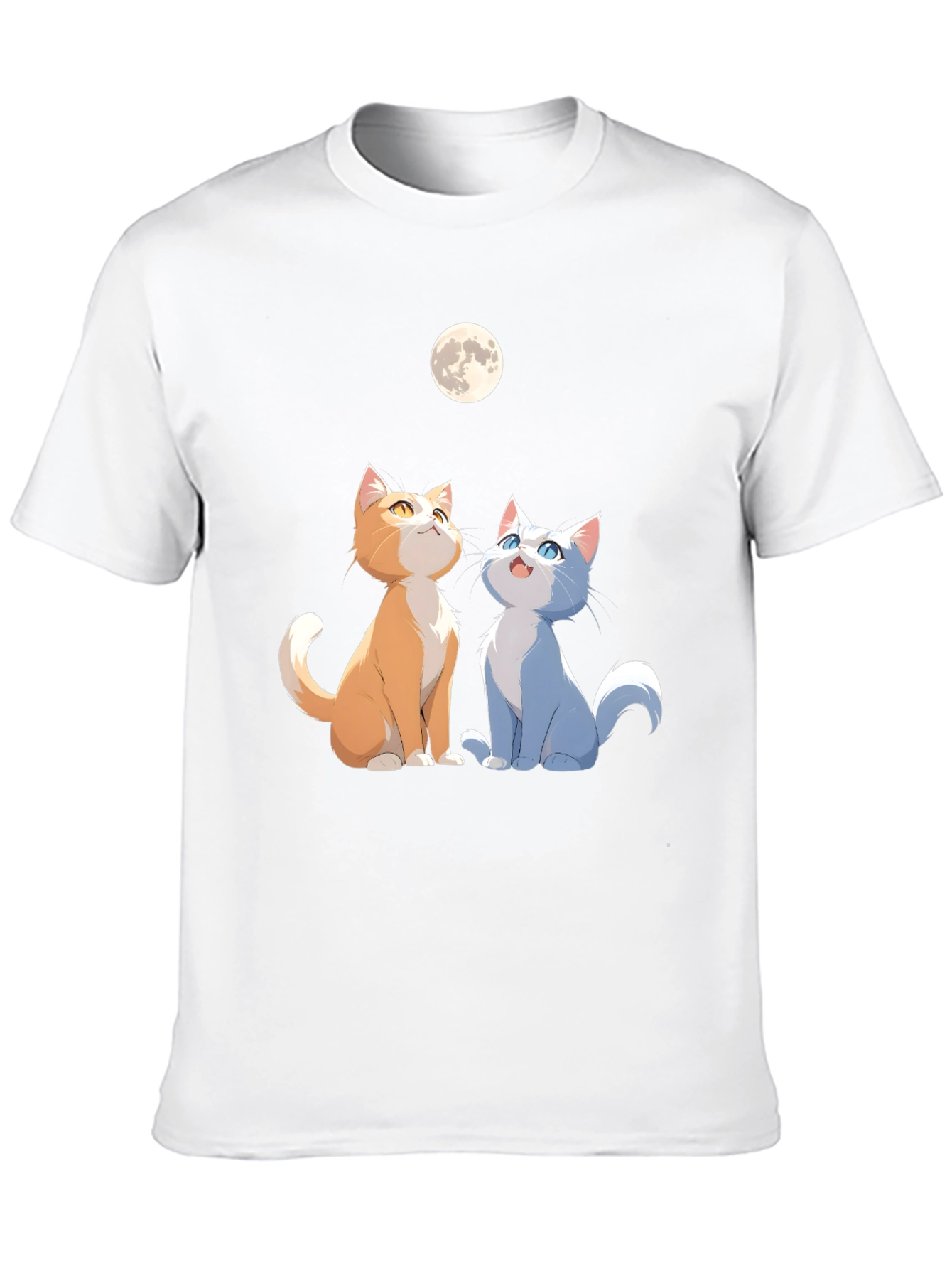 Cats Under Moon Graphic Tee - Unisex Black Shirt