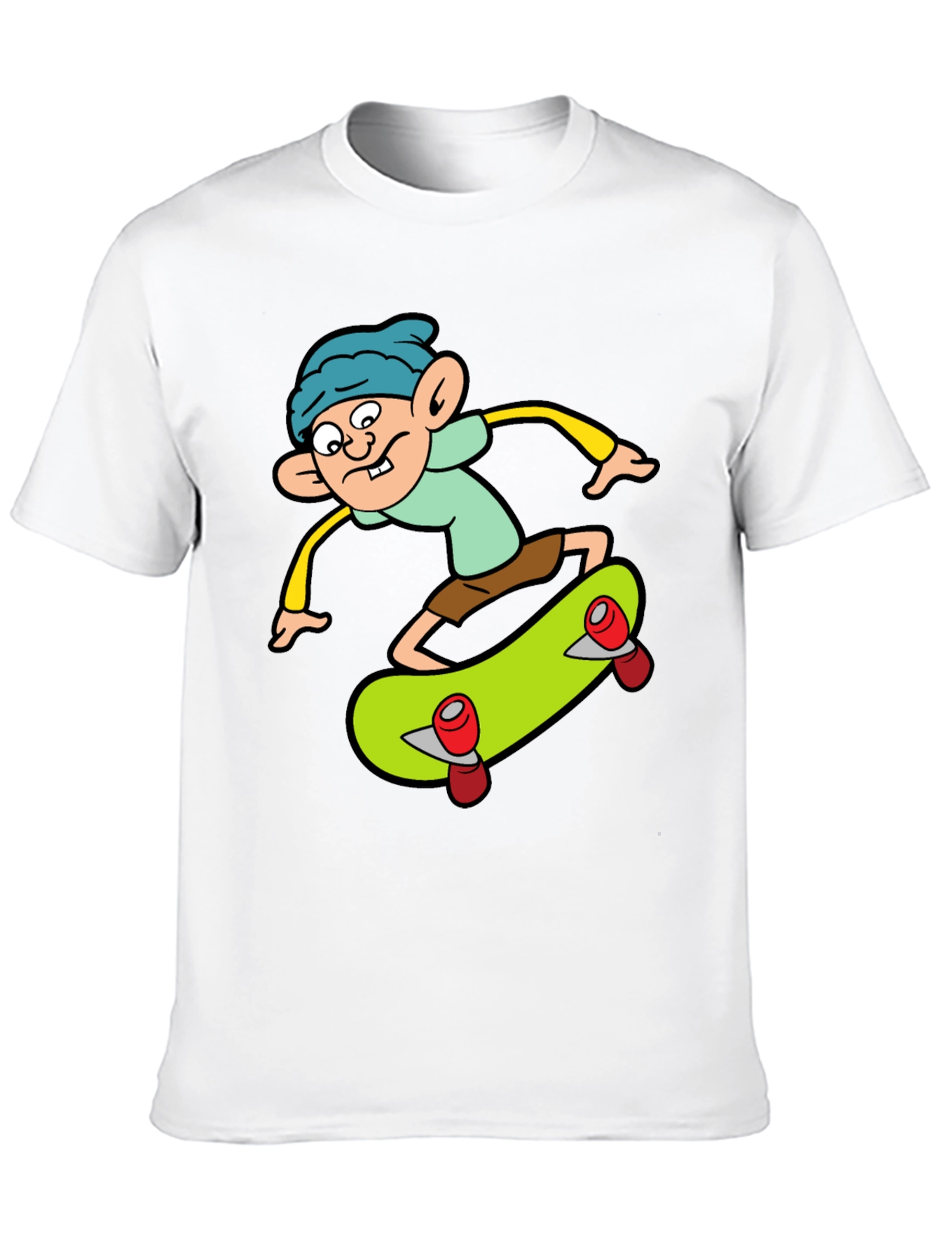 Cartoon Skater Graphic Tee - Black