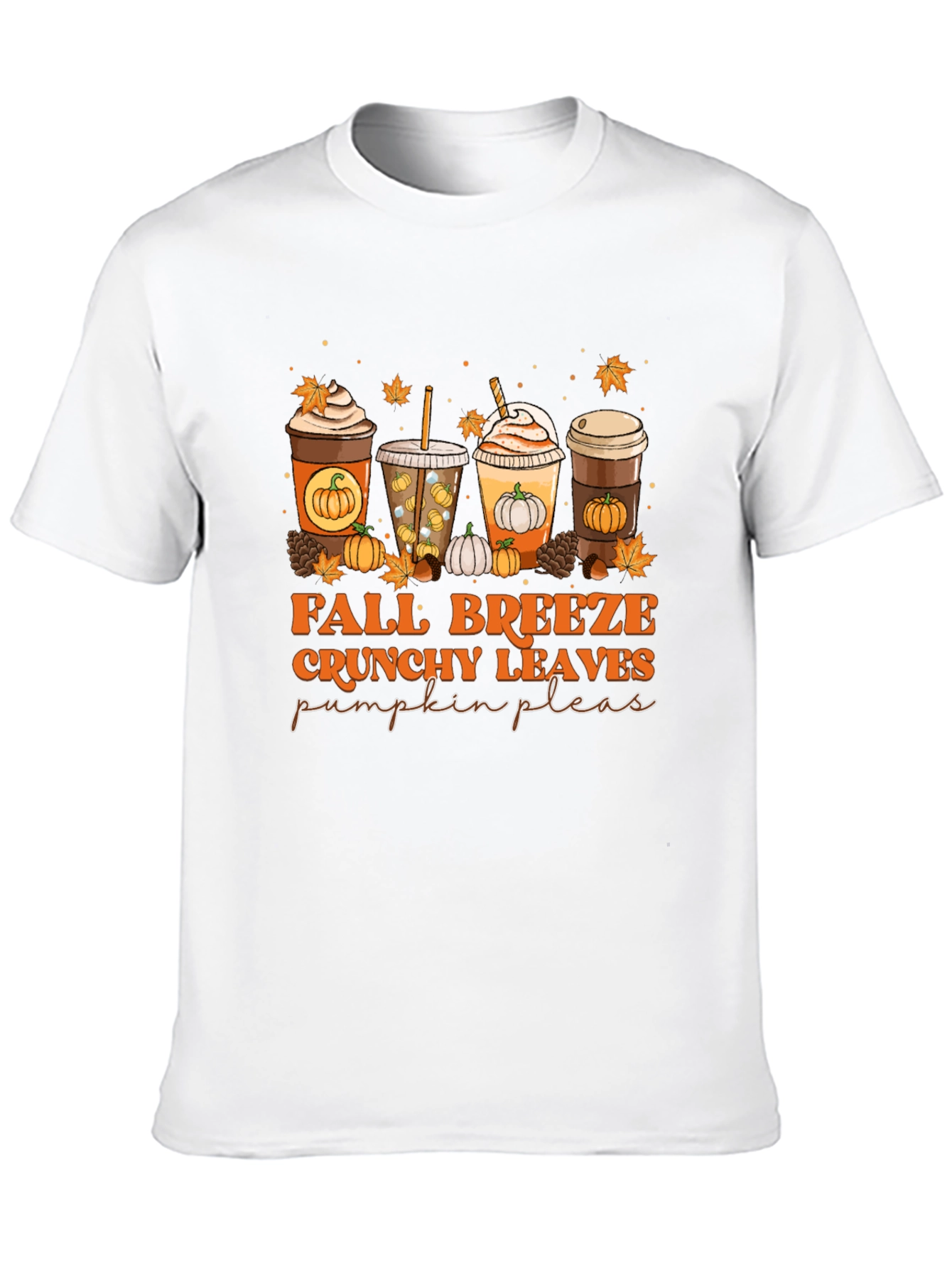 Fall Breeze Crunchy Leaves Pumpkin Please T-Shirt