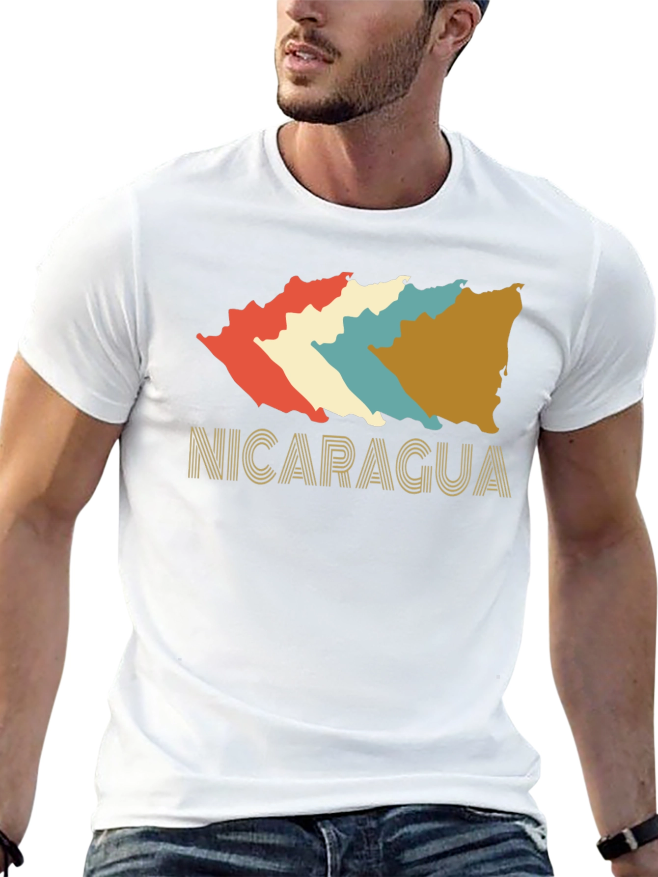 Nicaragua Retro T-Shirt - Black Cotton Tee