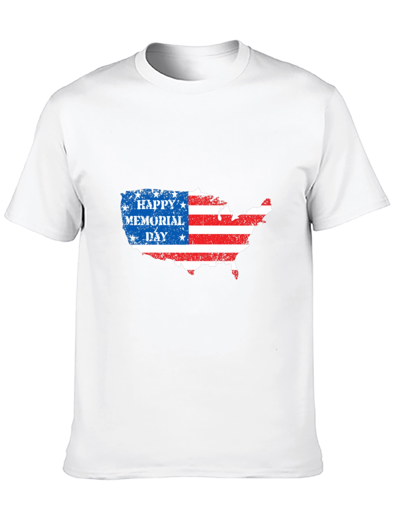 Memorial Day USA Flag Map T-Shirt