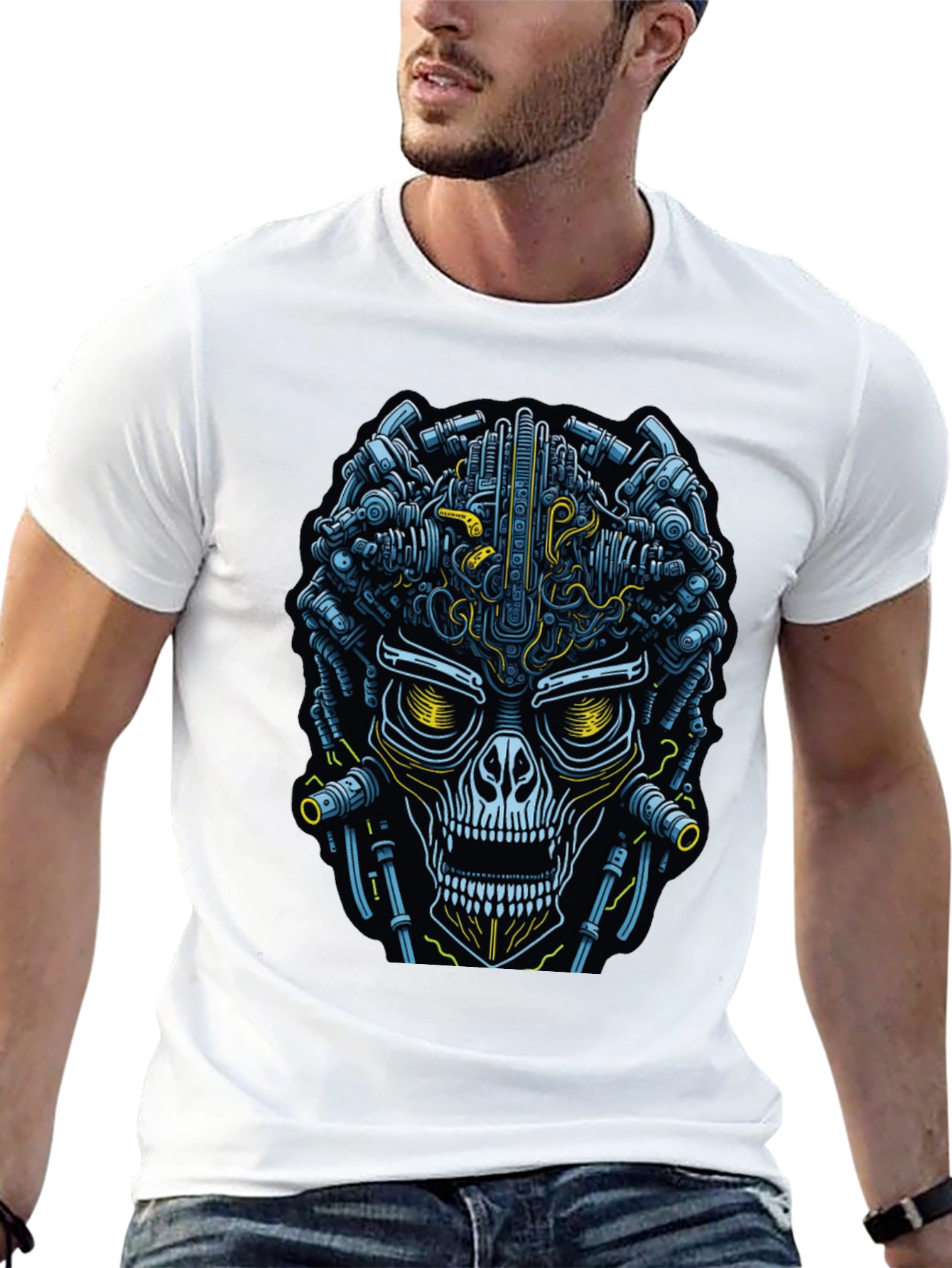 Steampunk Skull Graphic Tee - Bold & Unique Design