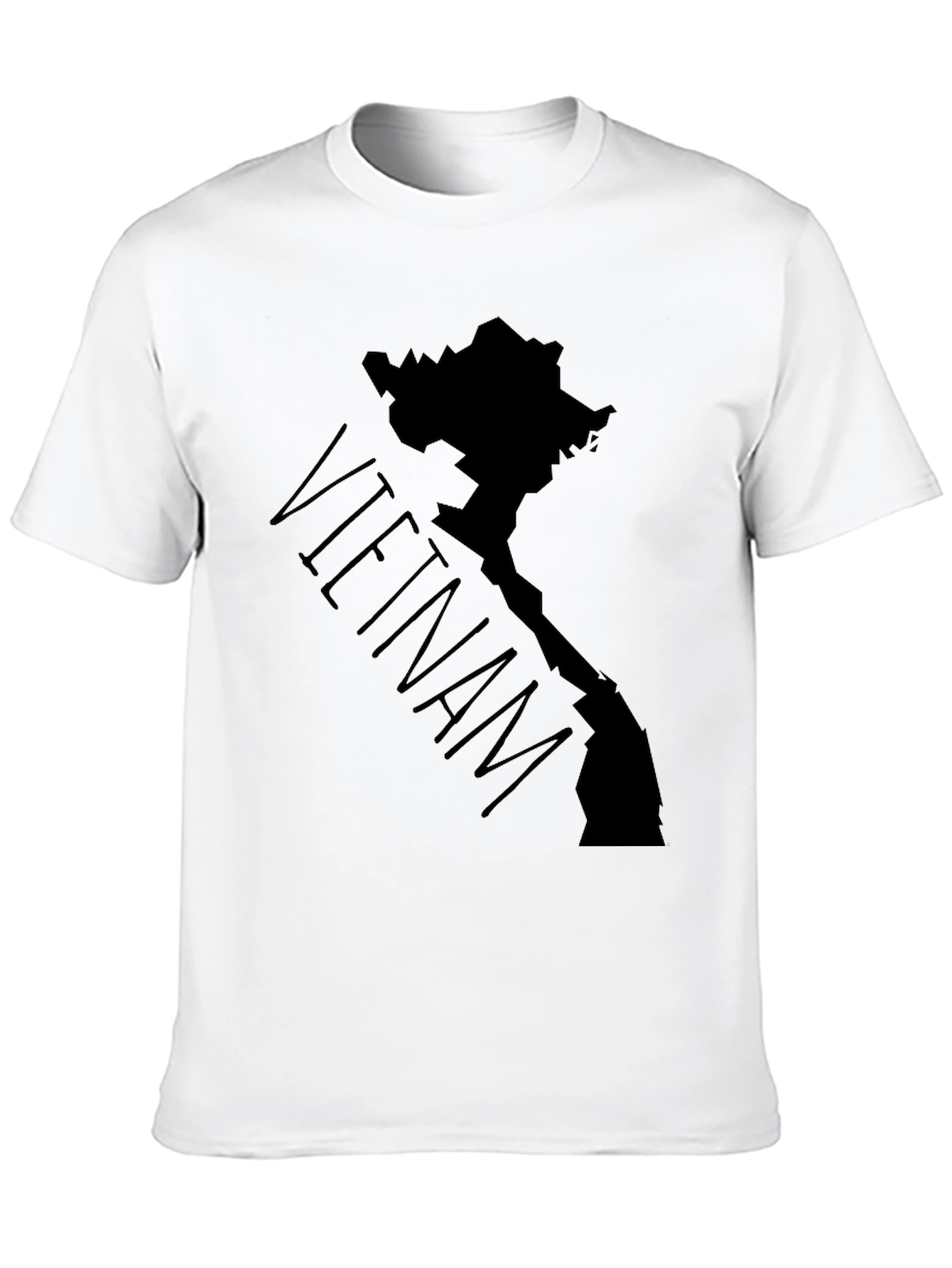 Vietnam Map Graphic Tee - Black Cotton T-Shirt