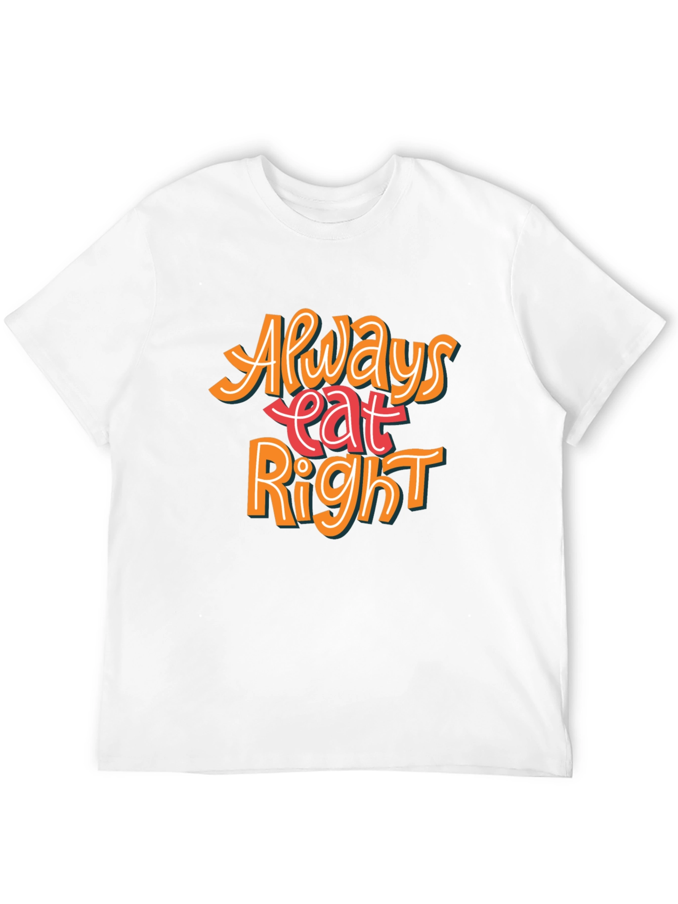 Always Eat Right Graphic T-Shirt - Black Casual Tee