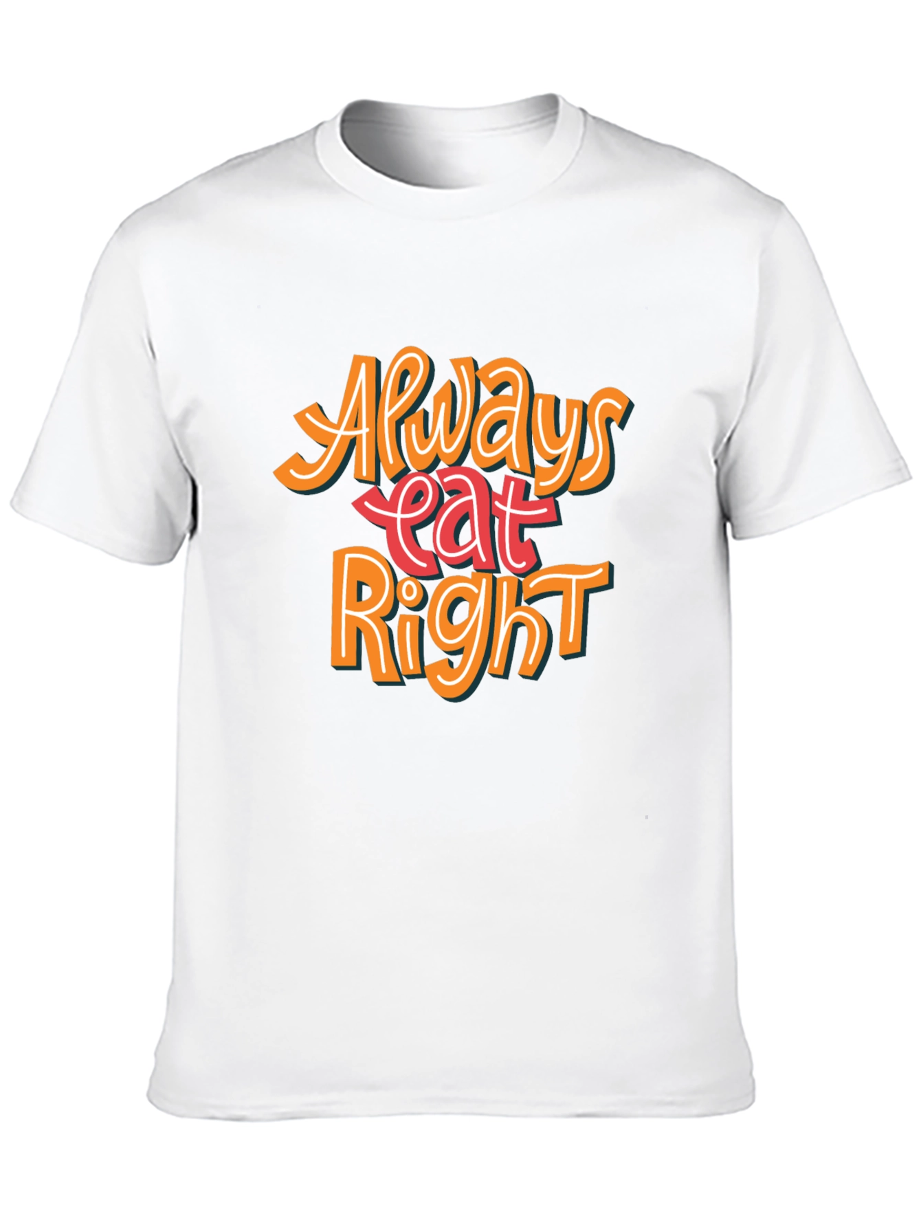 Always Eat Right Graphic T-Shirt - Black Casual Tee