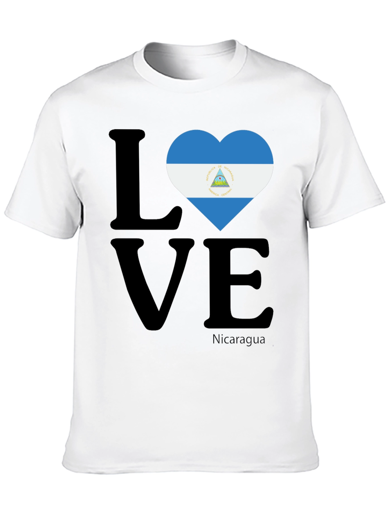 Nicaragua Love T-Shirt - Flag Heart Design