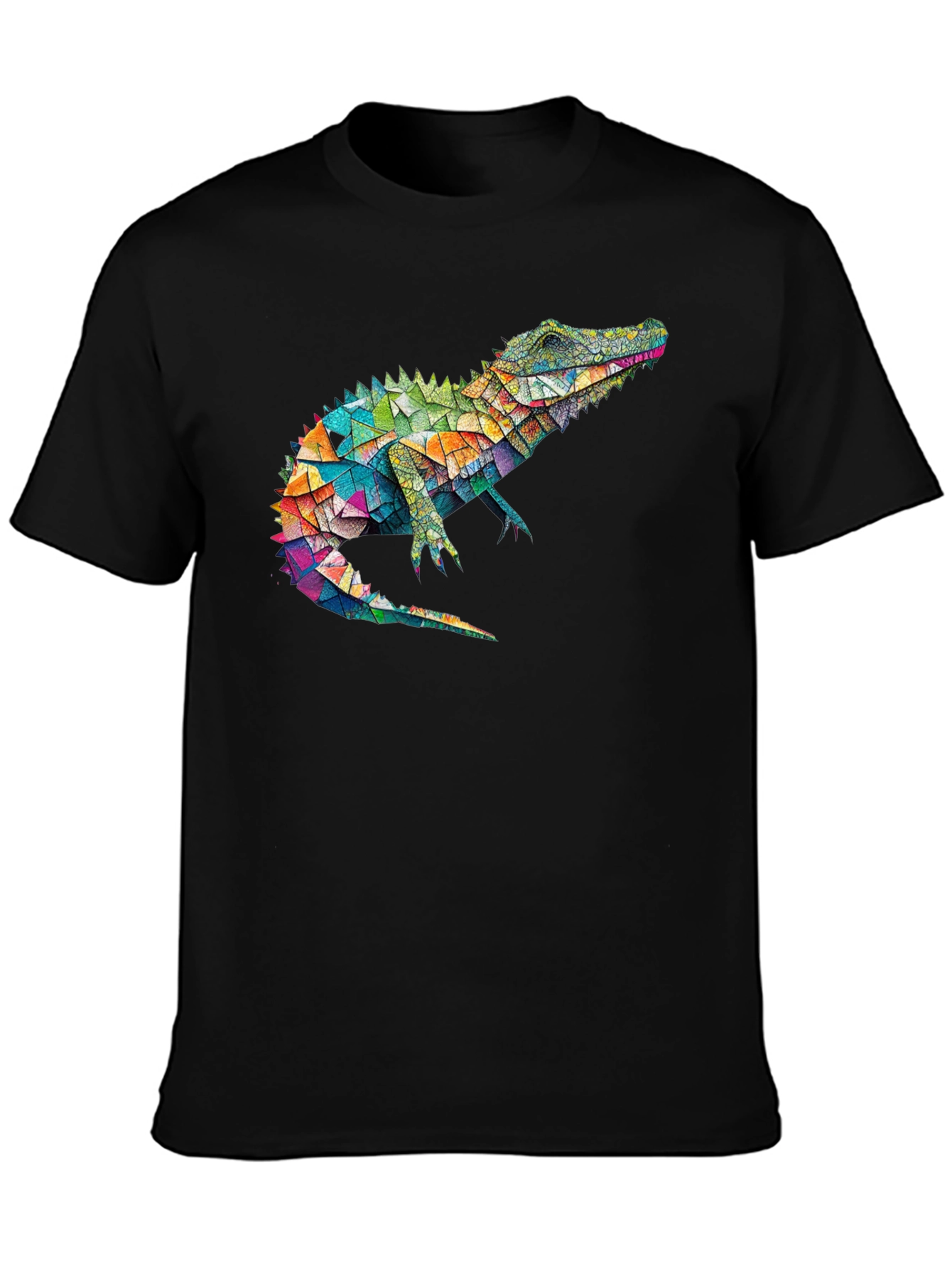 Geometric Alligator Graphic Tee - Modern Style