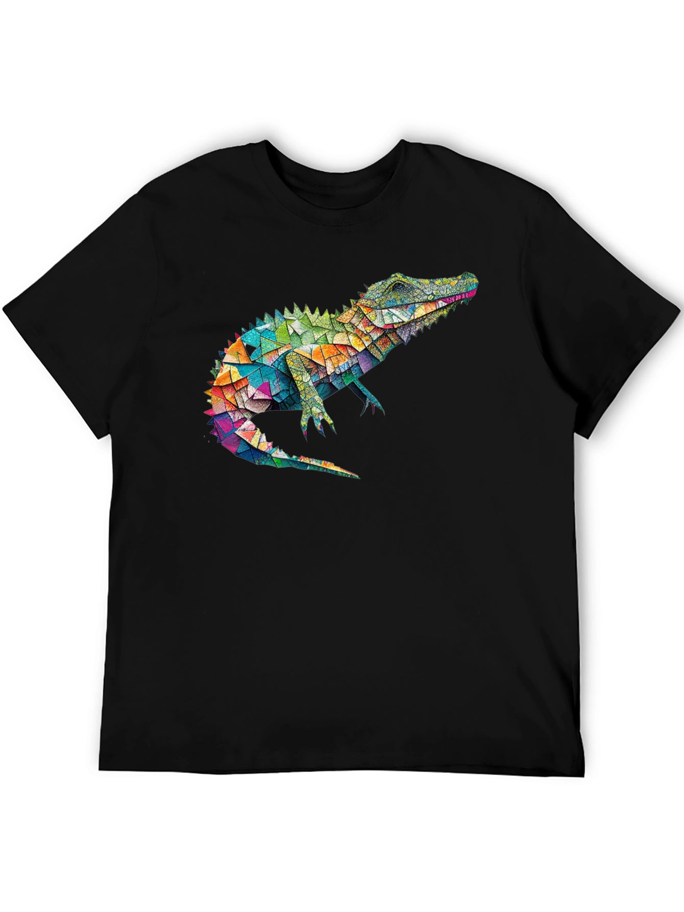 Geometric Alligator Graphic Tee - Modern Style