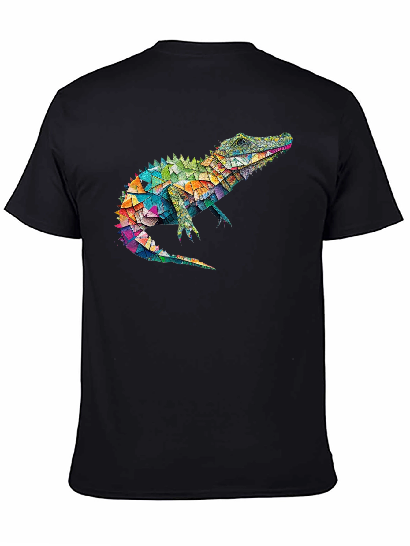 Geometric Alligator Graphic Tee - Modern Style