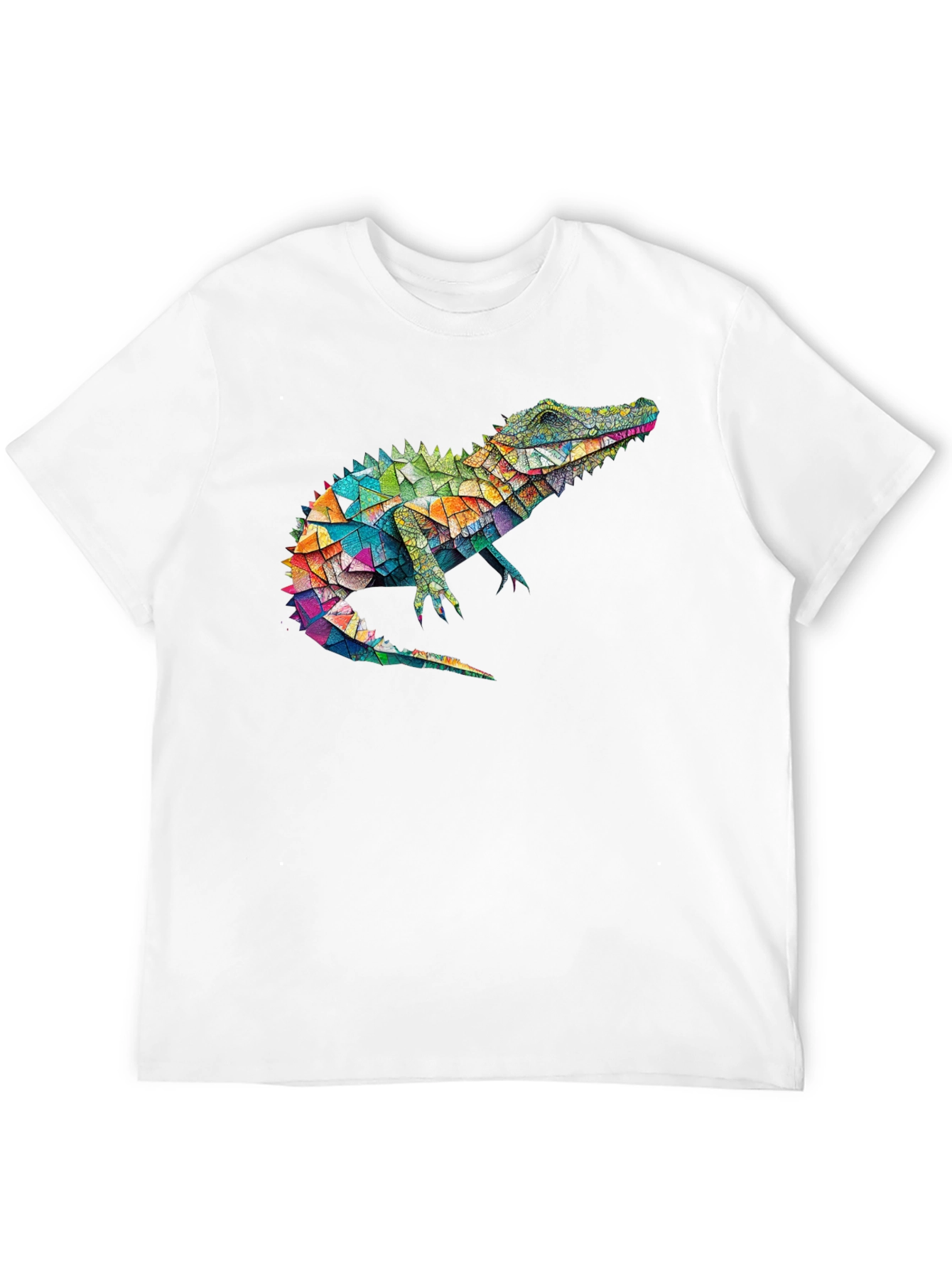 Geometric Alligator Graphic Tee - Modern Style