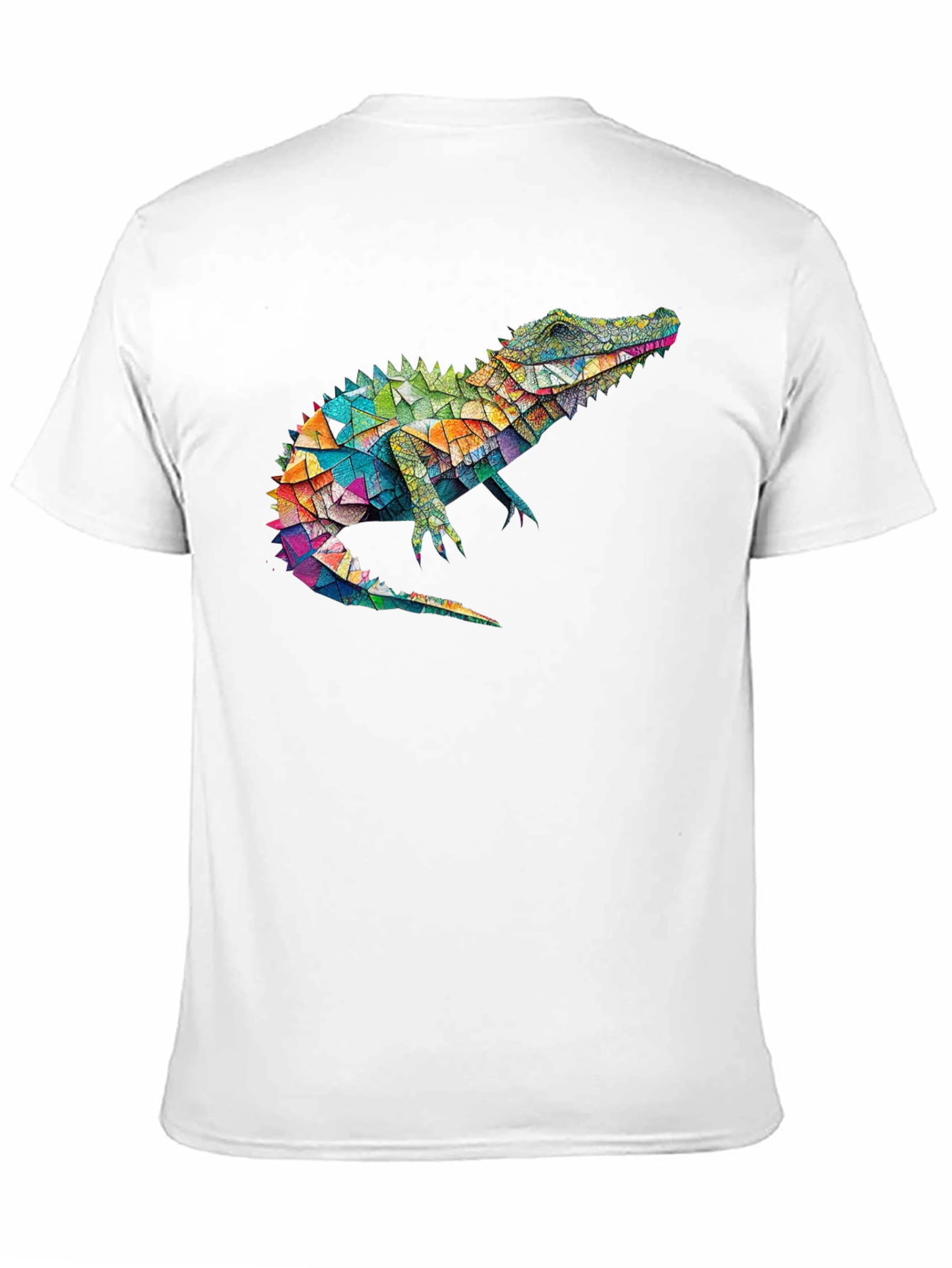 Geometric Alligator Graphic Tee - Modern Style