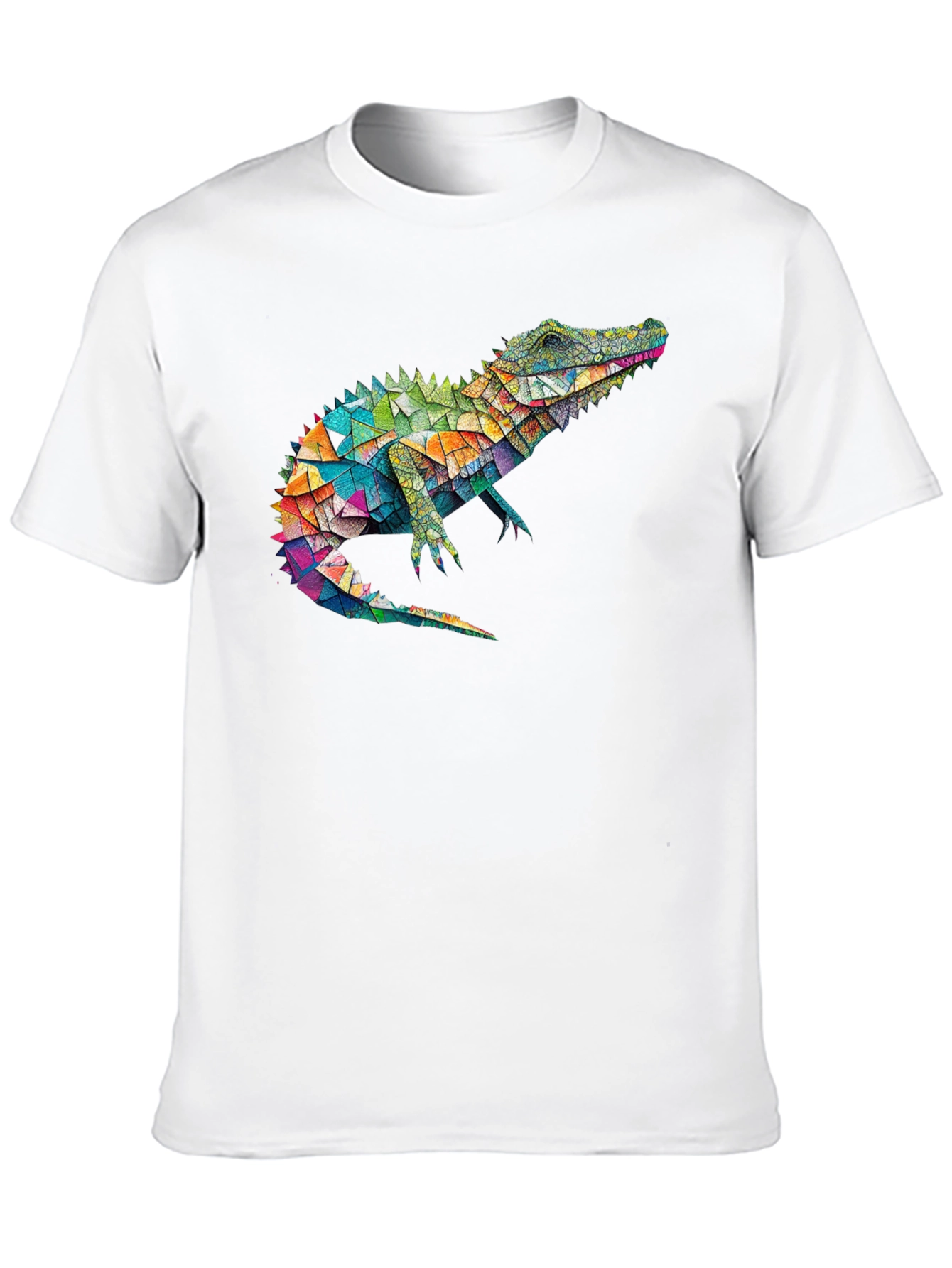 Geometric Alligator Graphic Tee - Modern Style