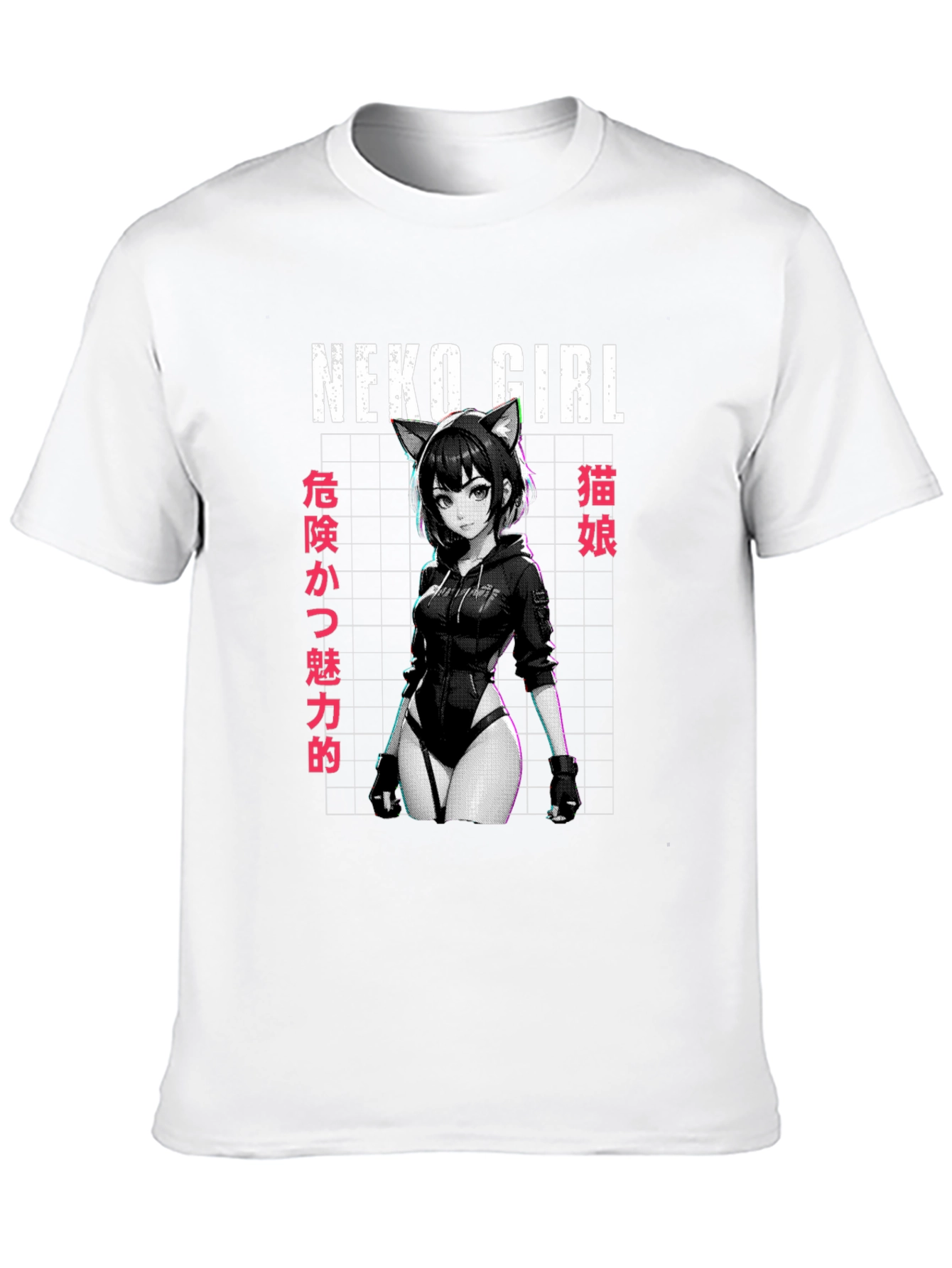 Neko Girl Anime Graphic T-Shirt