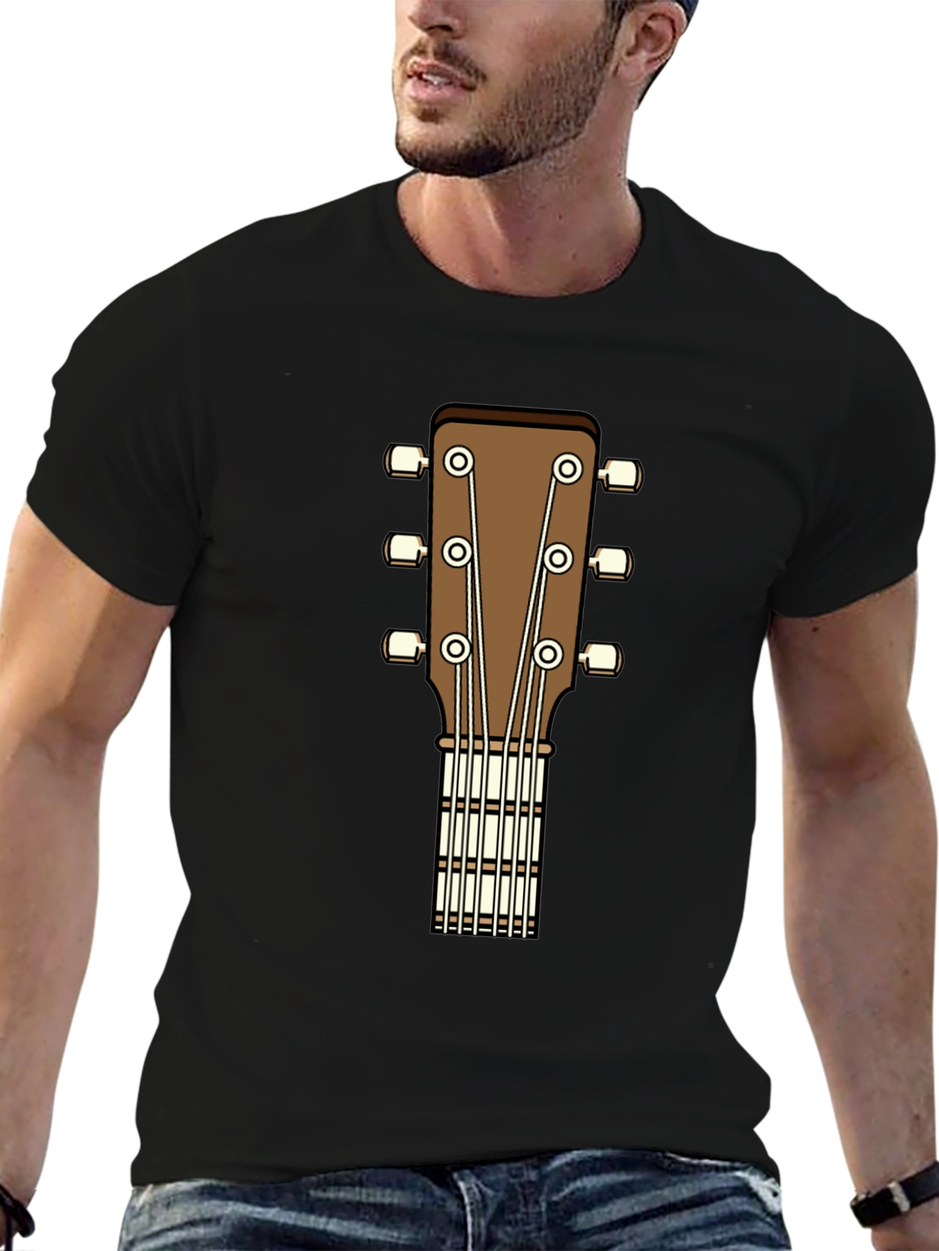 Acoustic Guitar Headstock Graphic T-Shirt