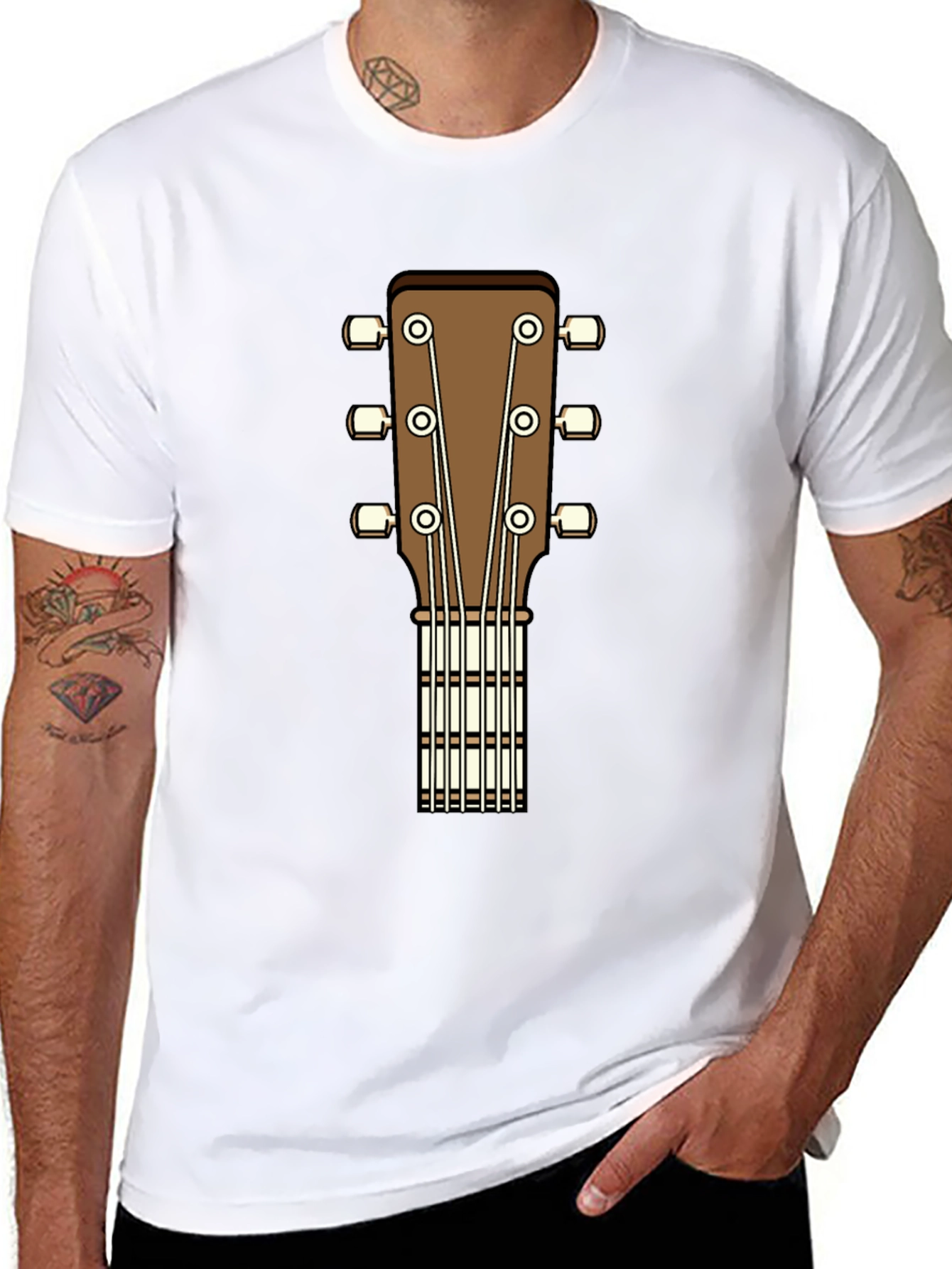 Acoustic Guitar Headstock Graphic T-Shirt