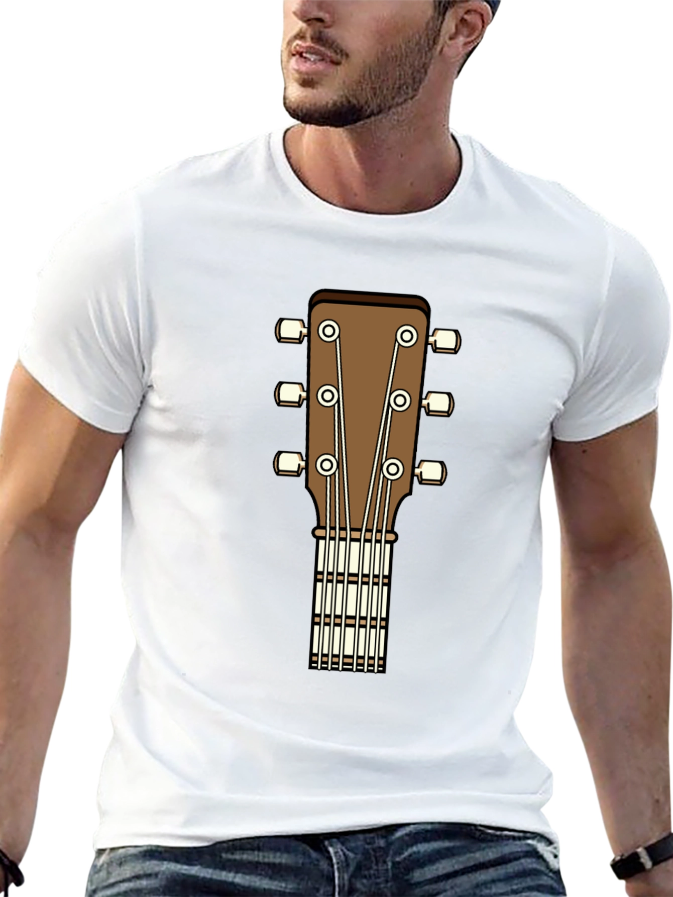 Acoustic Guitar Headstock Graphic T-Shirt
