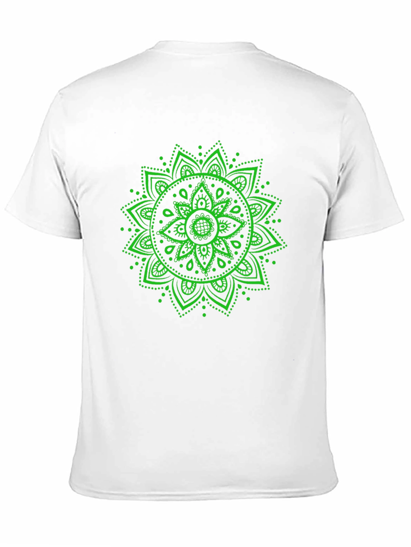Green Mandala Graphic Black T-Shirt