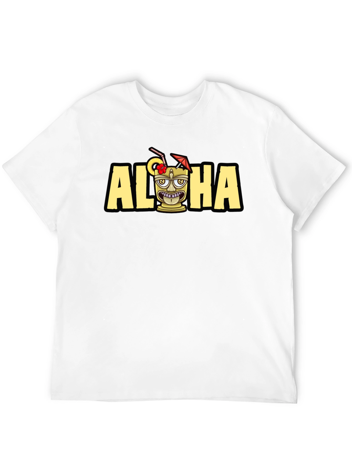 Aloha Tiki Graphic Tee - Tropical Vacation Shirt