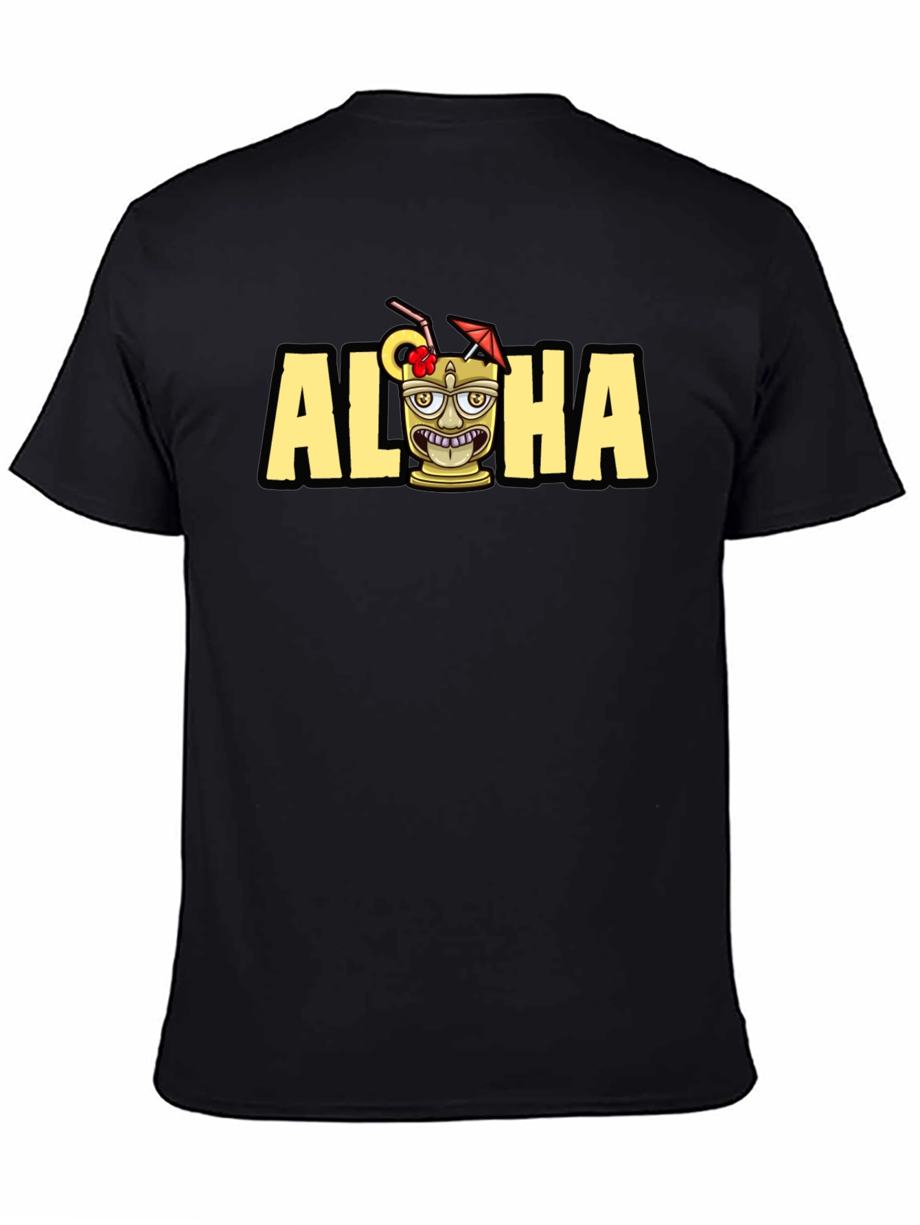 Aloha Tiki Graphic Tee - Tropical Vacation Shirt