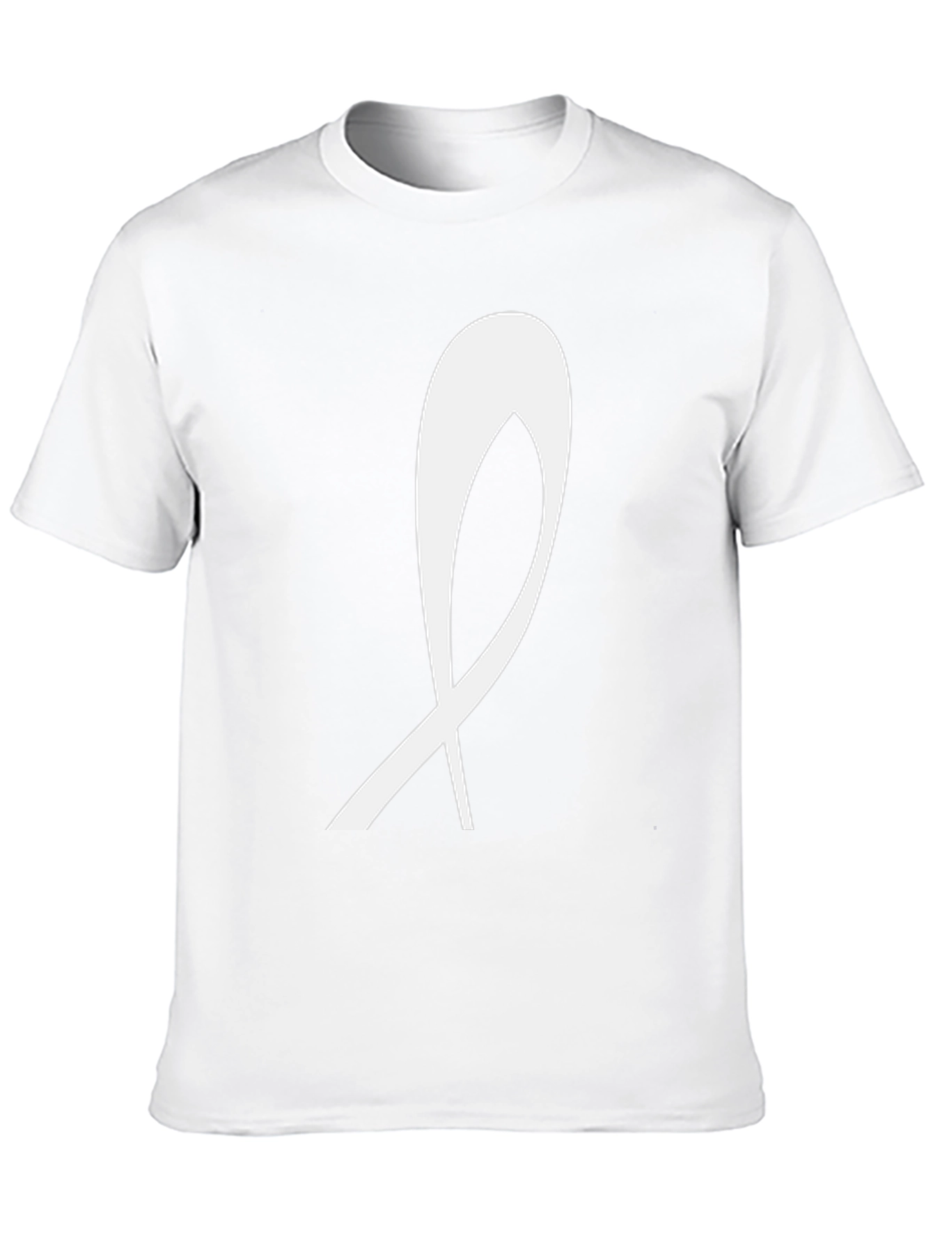 Black T-Shirt with White Ribbon Graphic