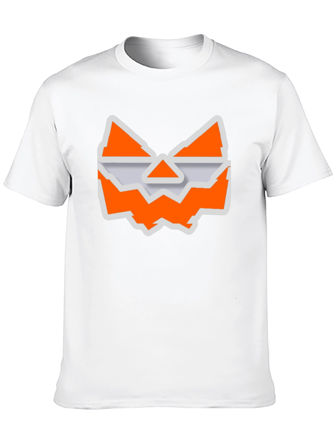 Halloween Jack-O-Lantern Face Graphic Tee - Black Cotton T-Shirt