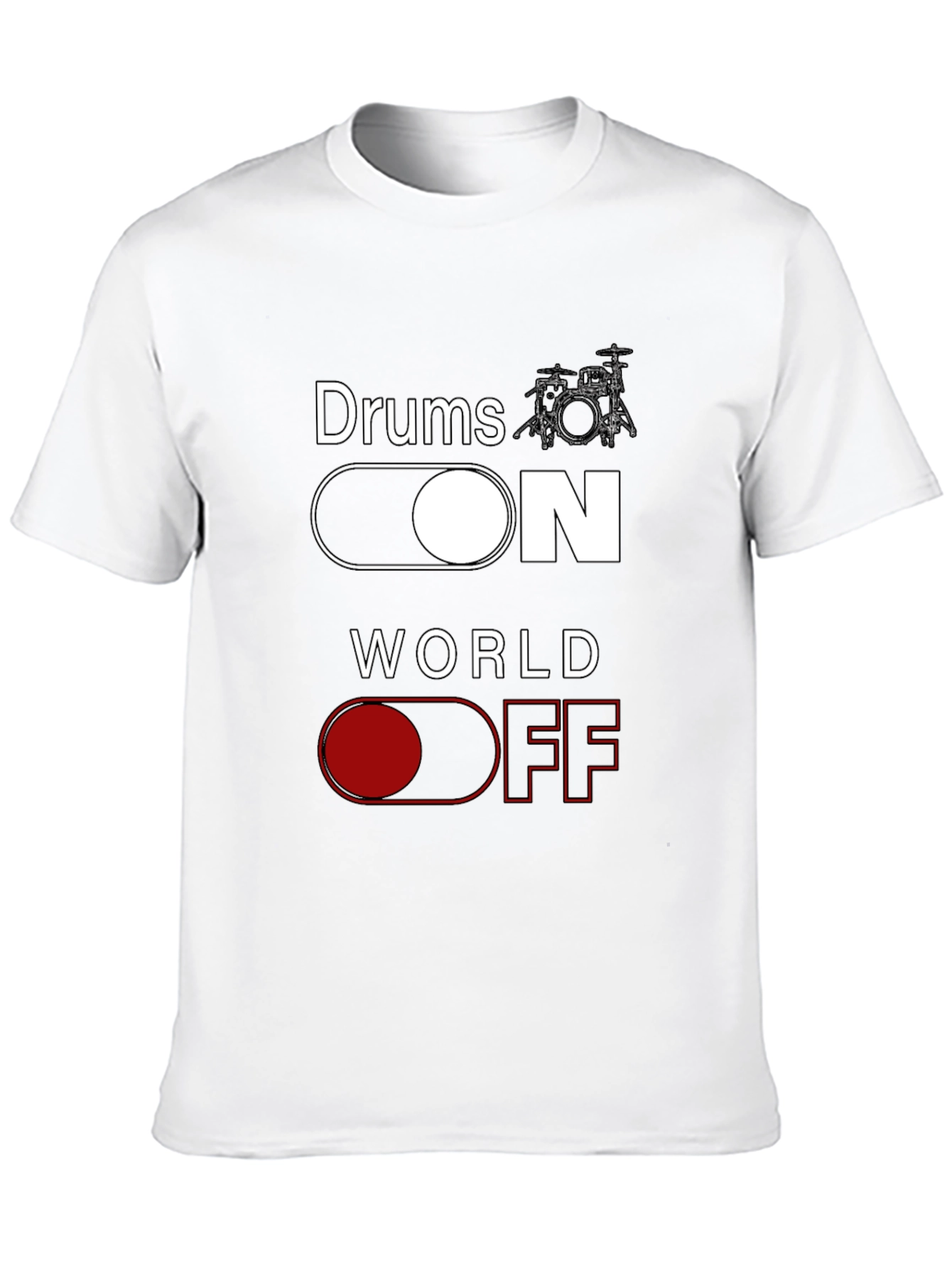 Drums ON World OFF Black T-Shirt