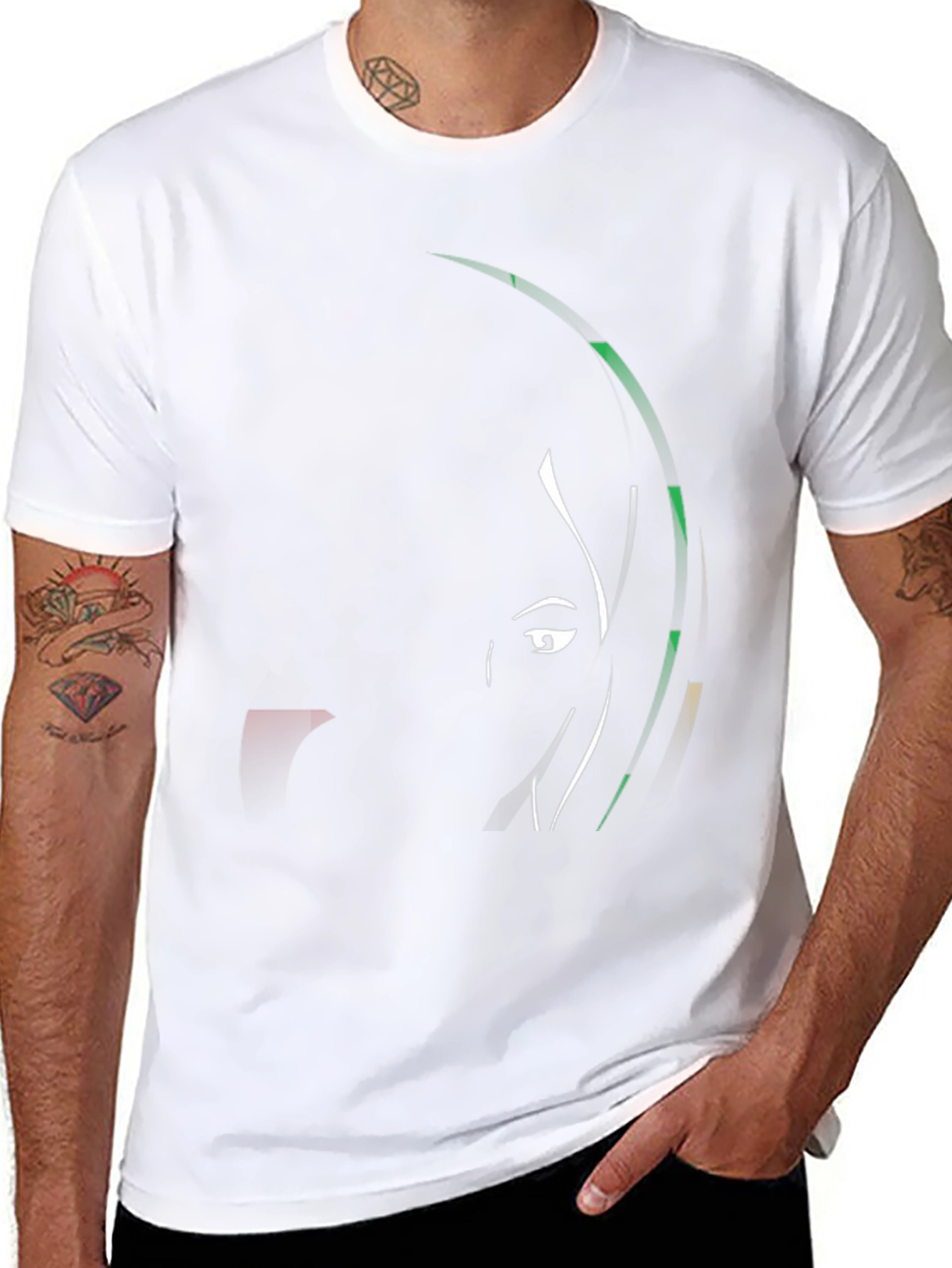 Abstract Face Black T-Shirt