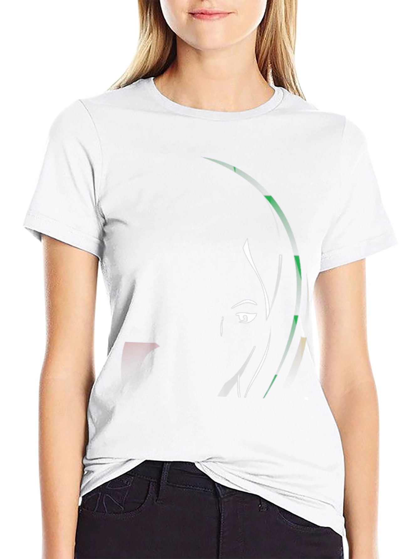 Abstract Face Black T-Shirt