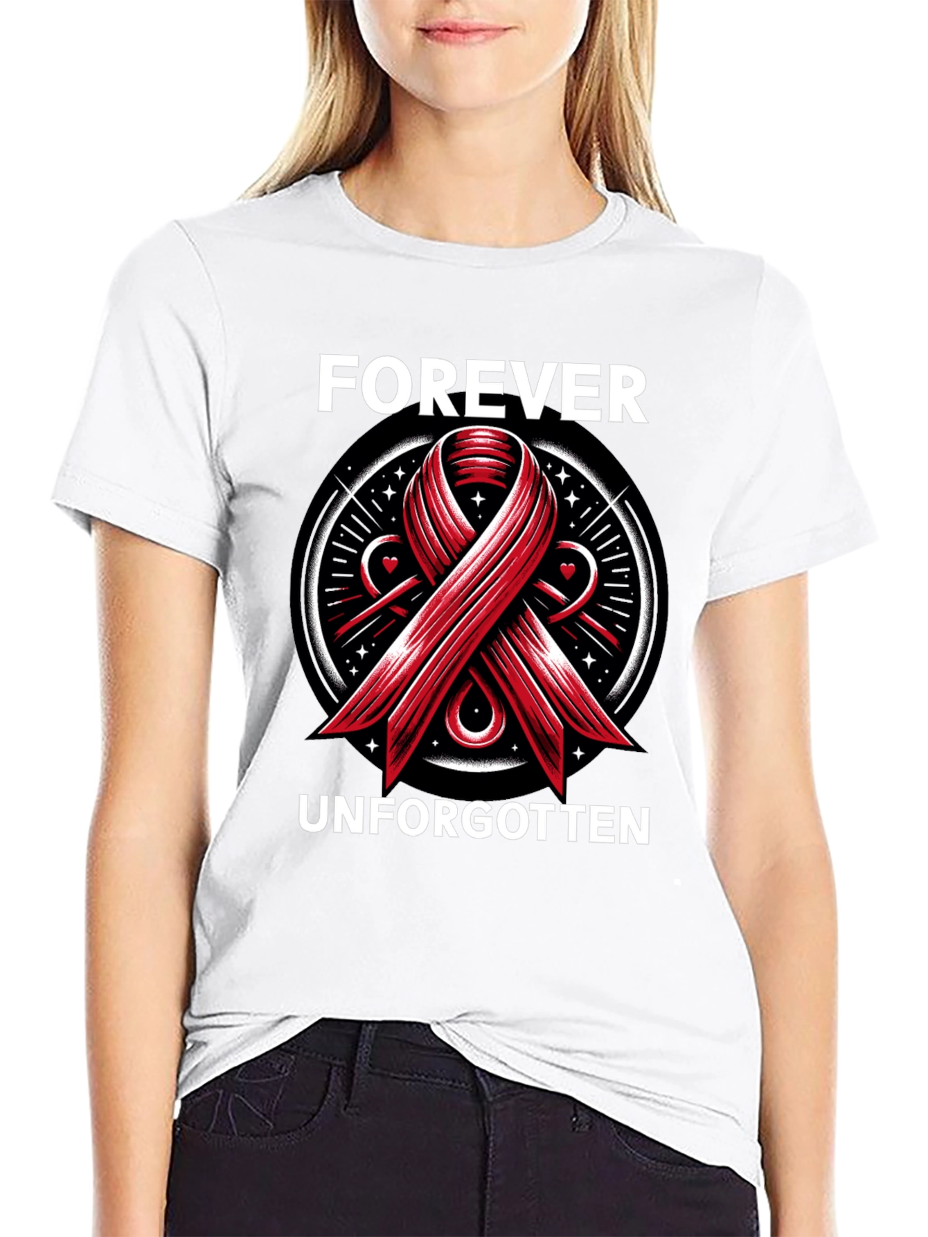 Forever Unforgotten Ribbon Graphic Tee