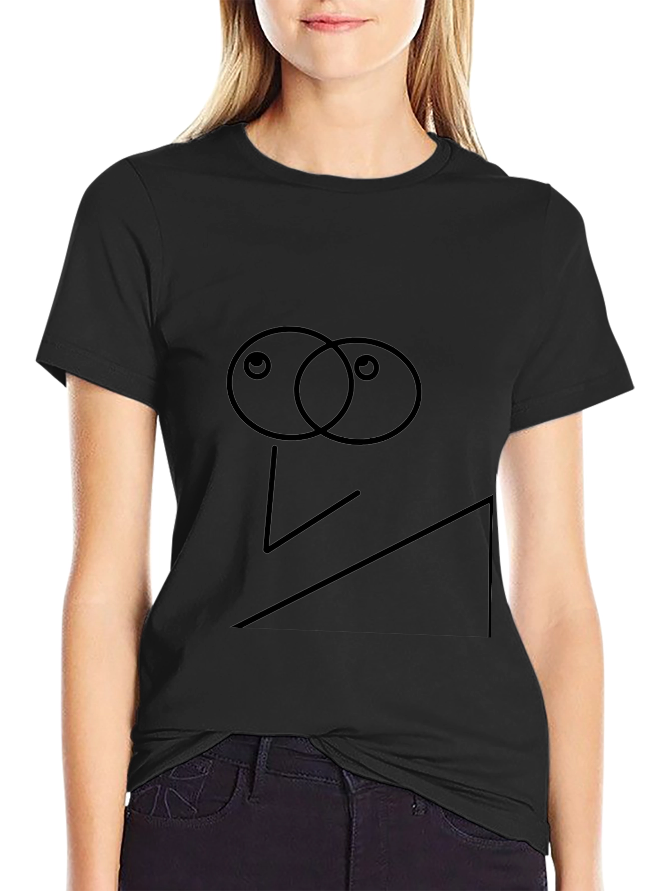 Abstract Face Black Tee - Modern Art T-Shirt