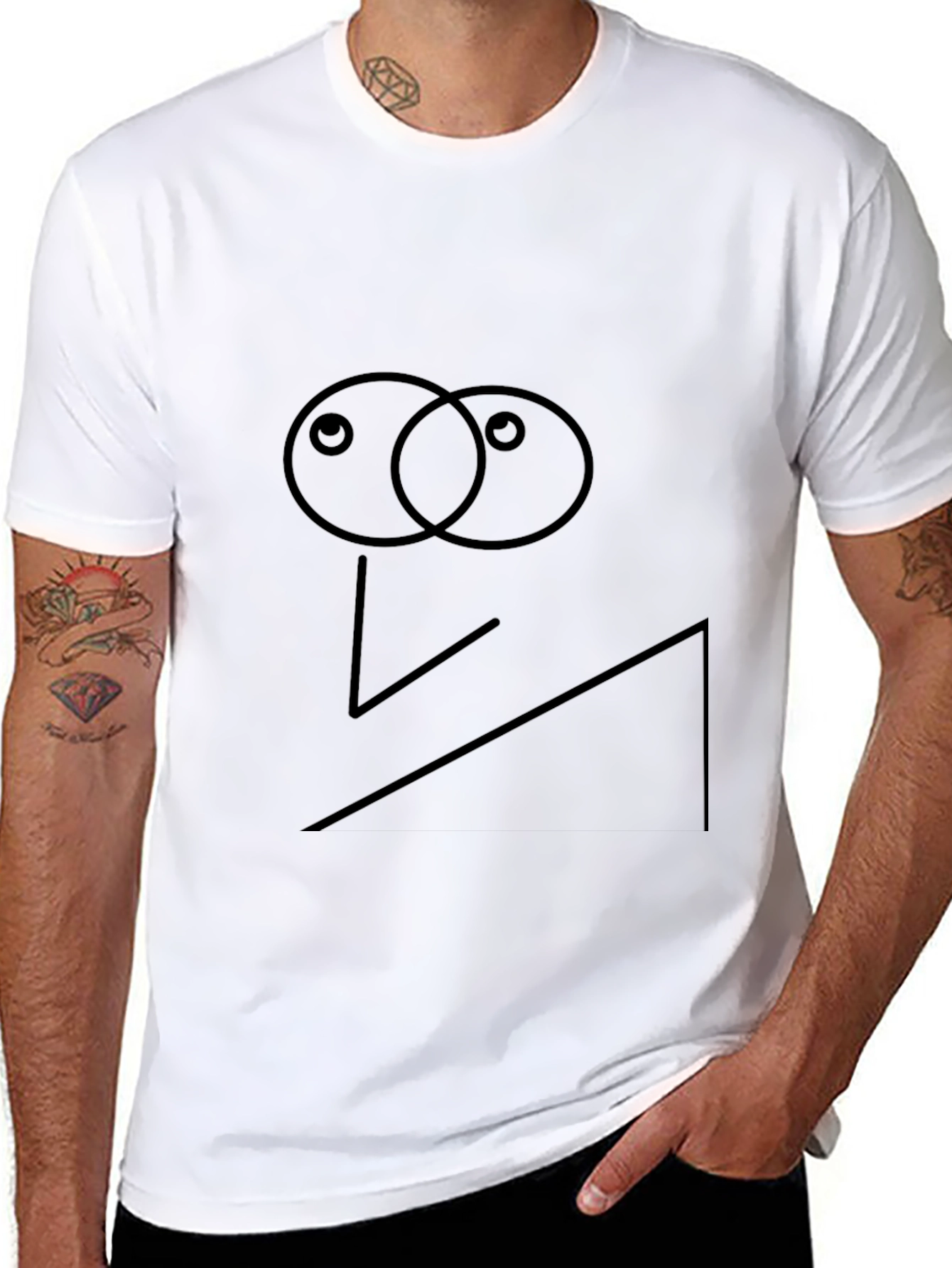 Abstract Face Black Tee - Modern Art T-Shirt