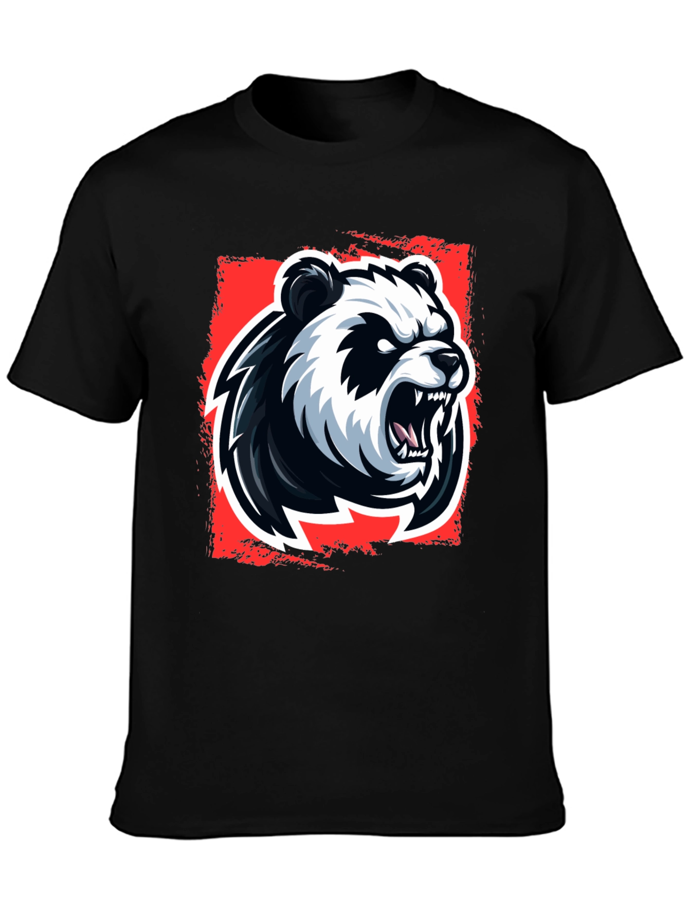 Angry Panda Graphic T-Shirt - Black Cotton Tee