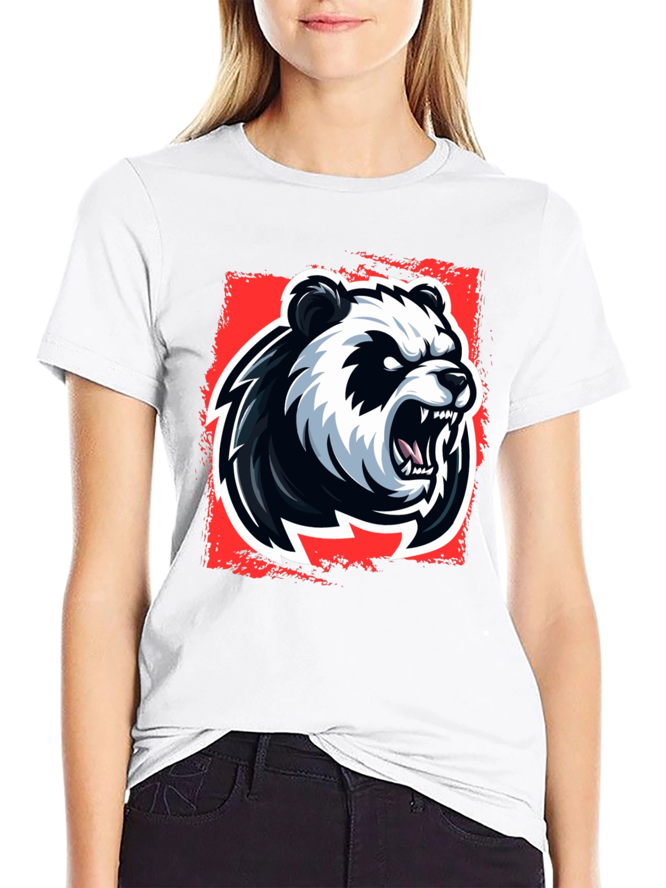 Angry Panda Graphic T-Shirt - Black Cotton Tee