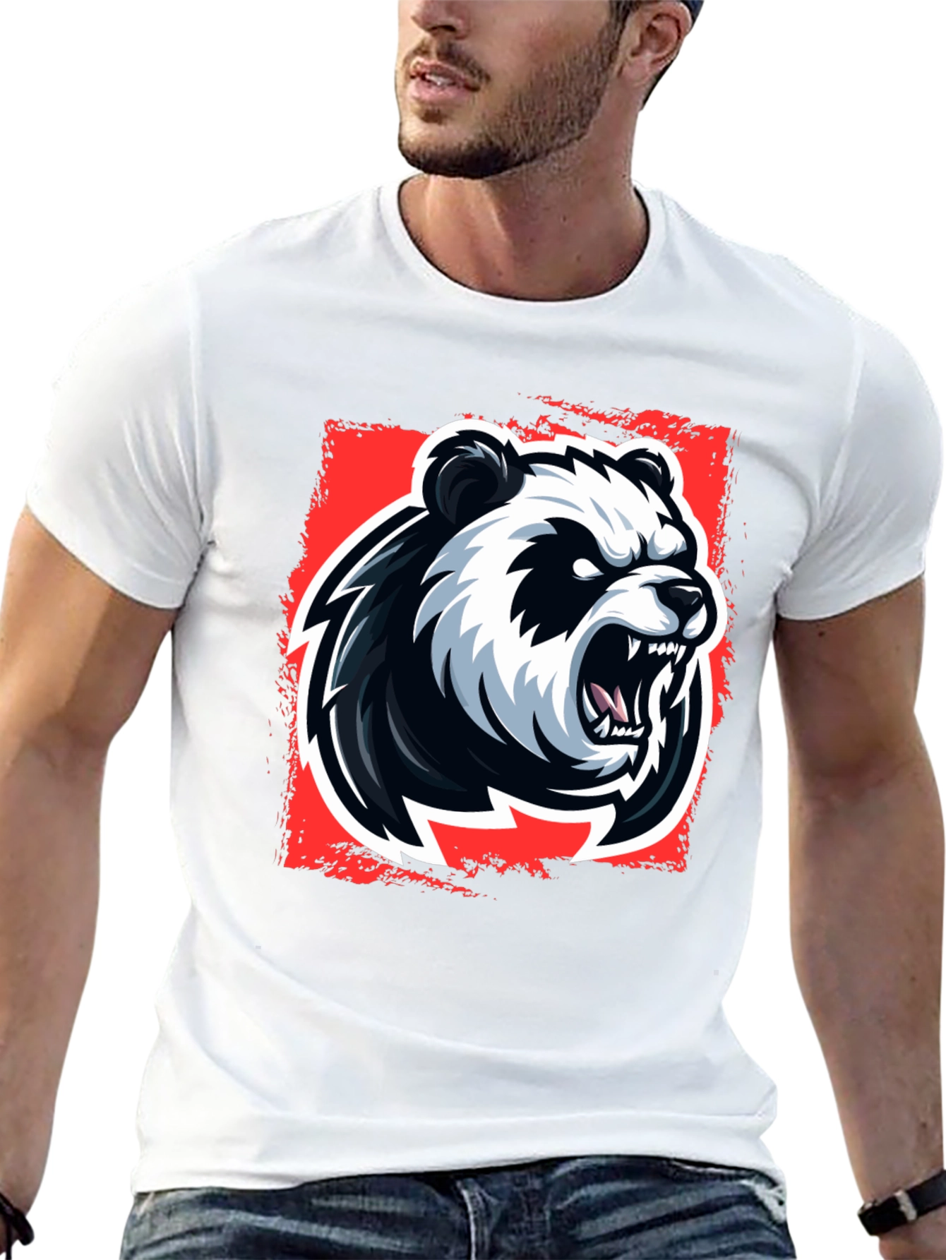 Angry Panda Graphic T-Shirt - Black Cotton Tee