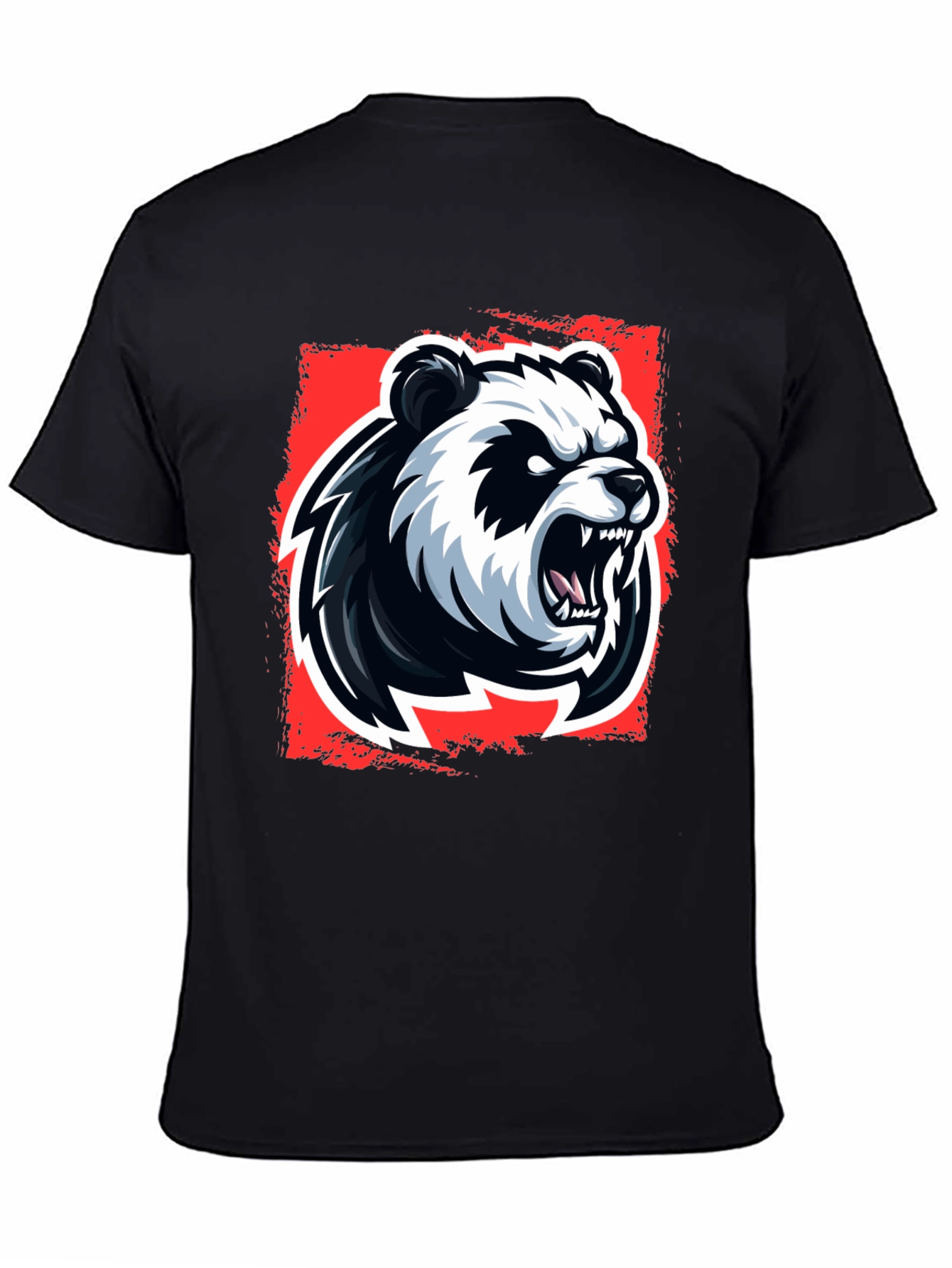 Angry Panda Graphic T-Shirt - Black Cotton Tee