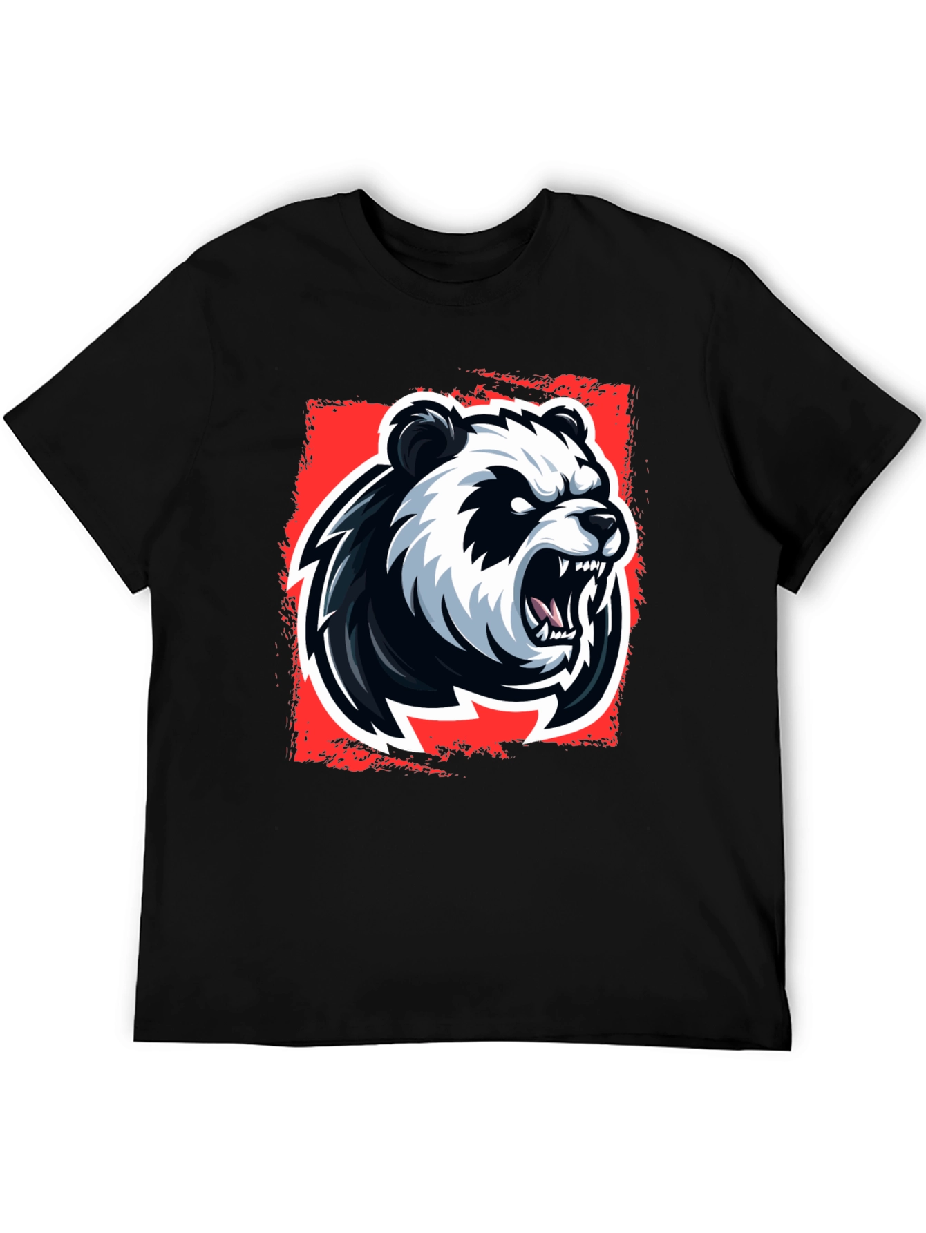 Angry Panda Graphic T-Shirt - Black Cotton Tee