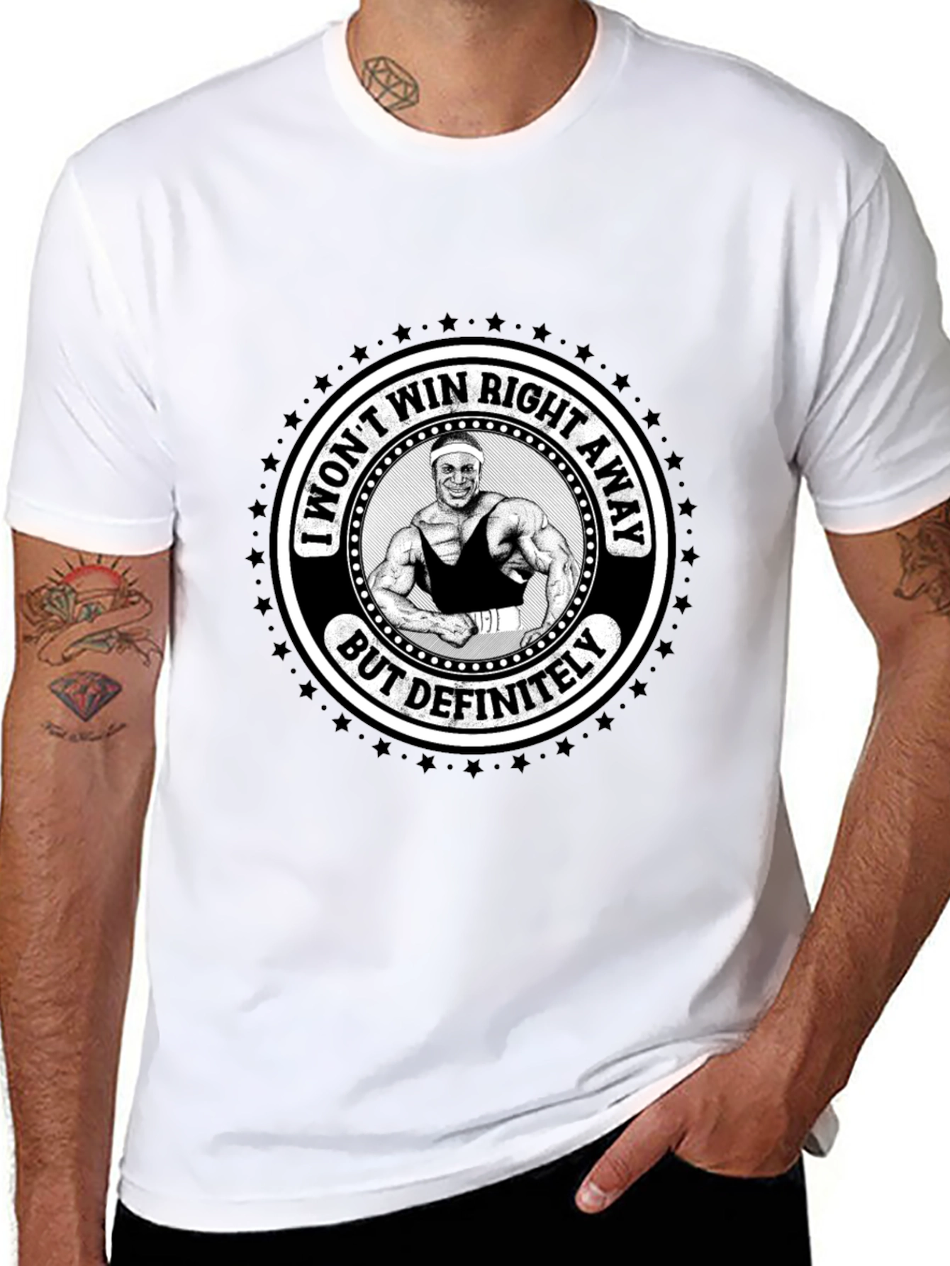 Funny Gym T-Shirt - I Wont Win Right Away