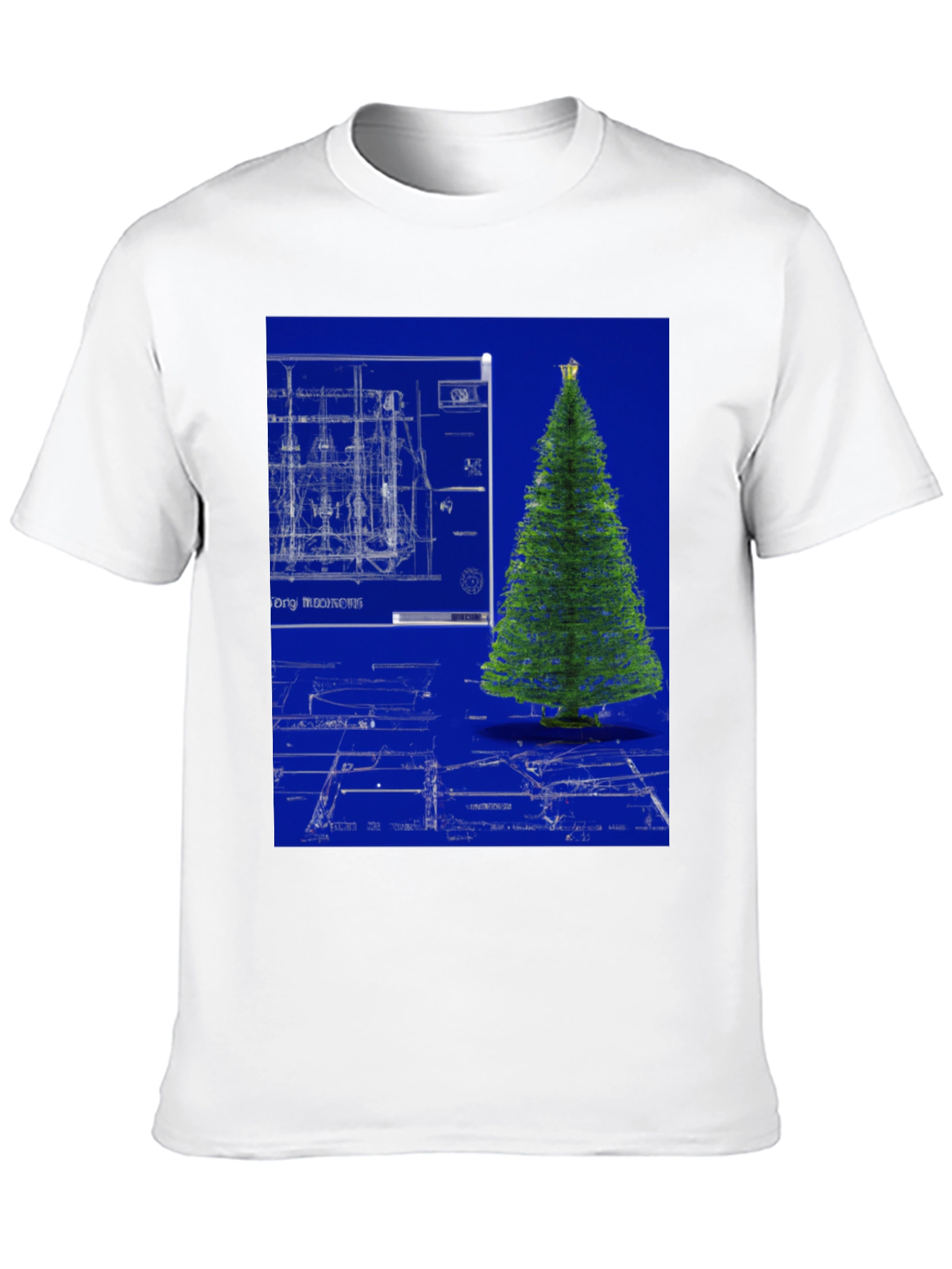 Blueprint Christmas Tree Graphic Tee