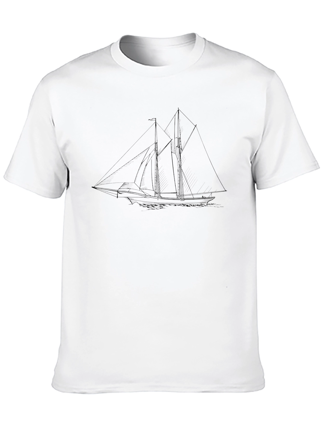 Sailing Sketch Black T-Shirt