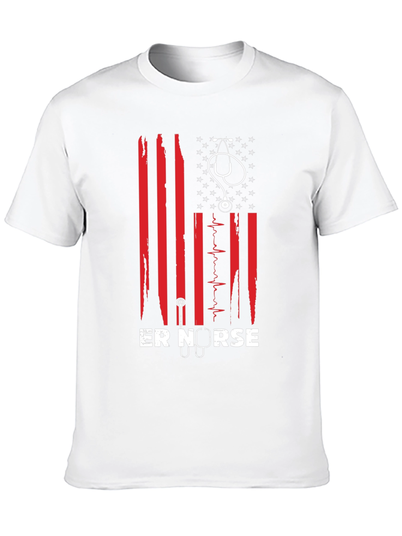 ER Nurse American Flag Graphic T-Shirt