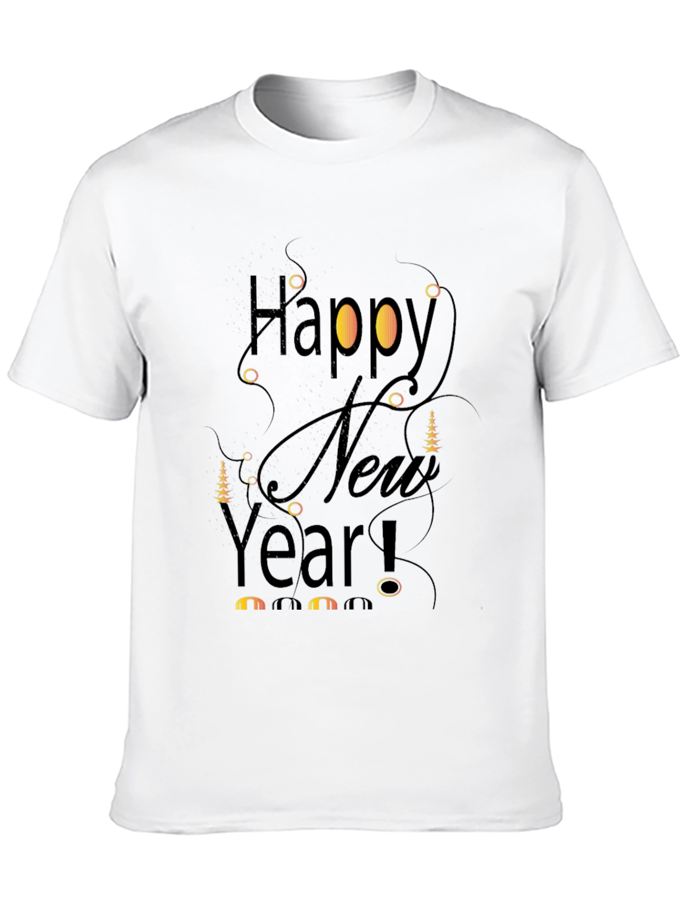 Happy New Year Black T-Shirt Graphic Tee