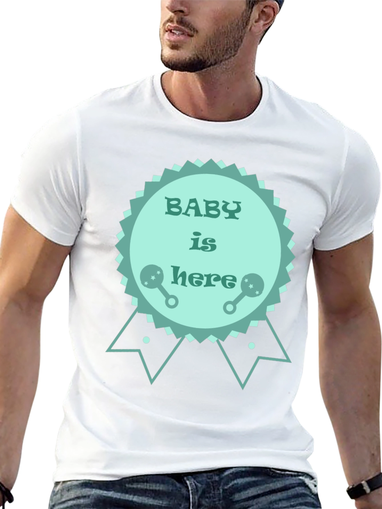 Baby is Here T-Shirt - New Baby Announcement Tee